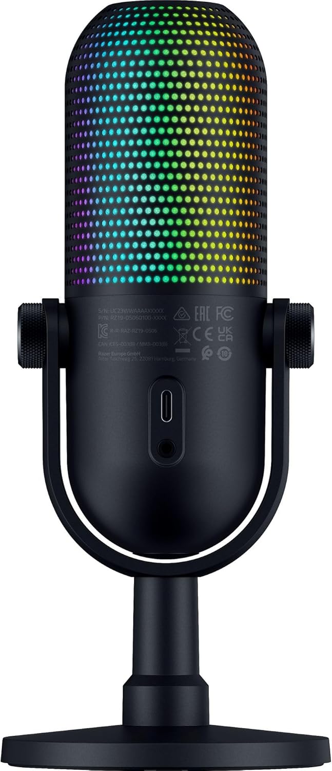 Razer Seiren V3 Chroma - RGB USB Microphone with Tap - to - Mute (Stream and Game Reactive Lighting, Sup - AHW Store