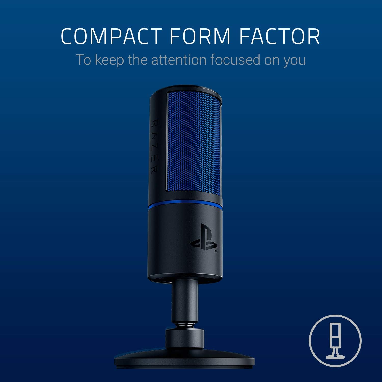 Razer Seiren X for PlayStation - USB Condenser Microphone for Streaming on the PS4 and PS5 (Compact - AHW Store