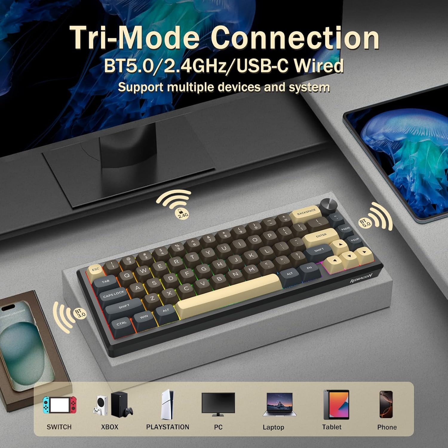 Redragon 60% Wireless Mechanical Keyboard - AHW Store