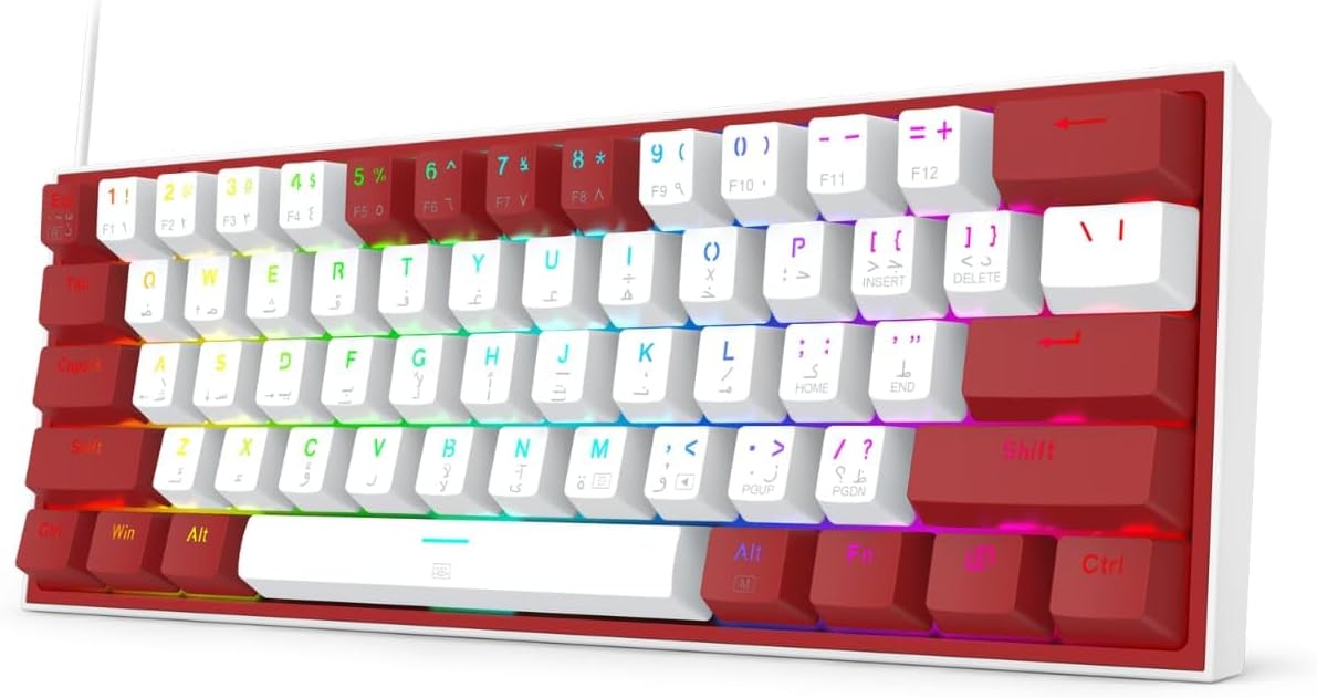 Redragon FIZZ K617 60% Wired Mechanical Keyboard, Red Switches, No - Slip Stand, Vibrant RGB, Hot - Swap - AHW Store