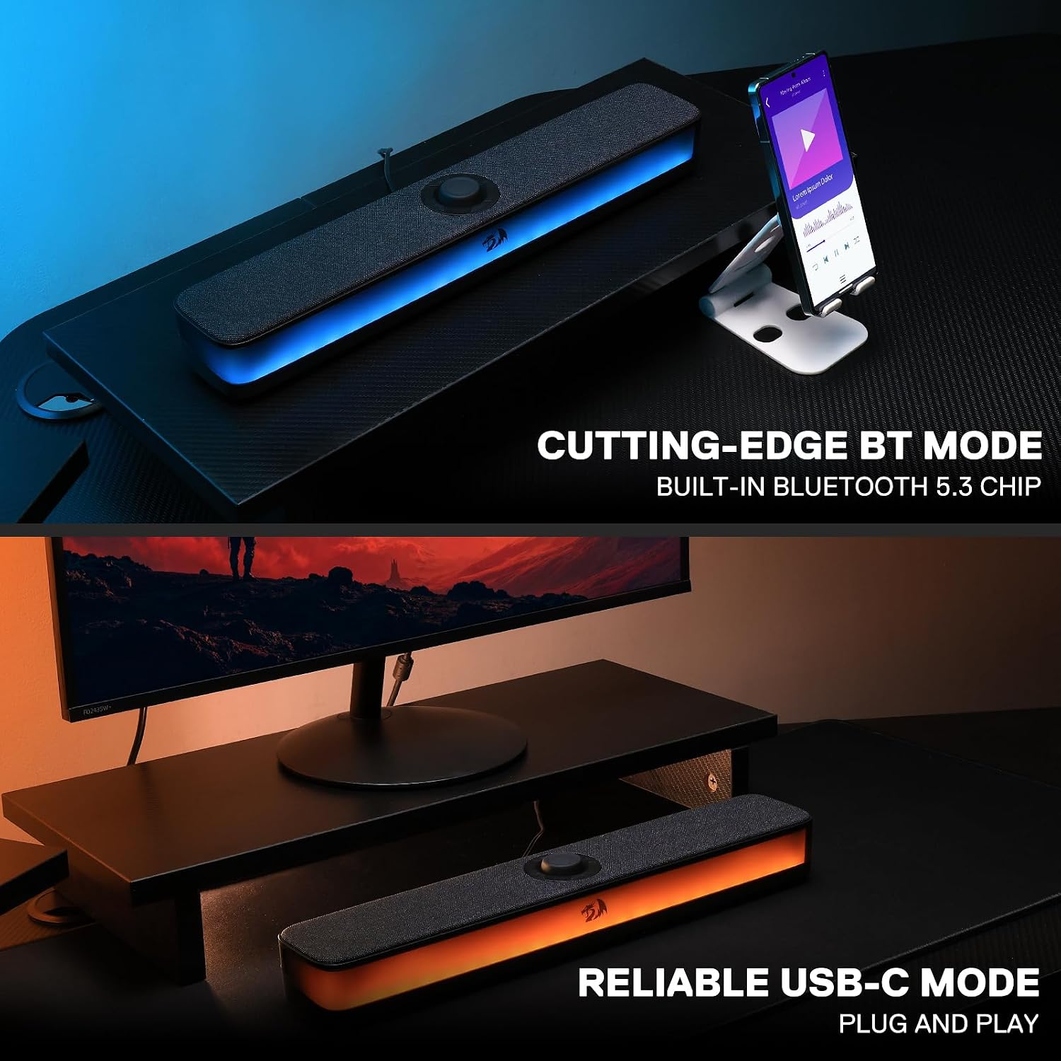 Redragon GS515 RGB Desktop Soundbar - AHW Store