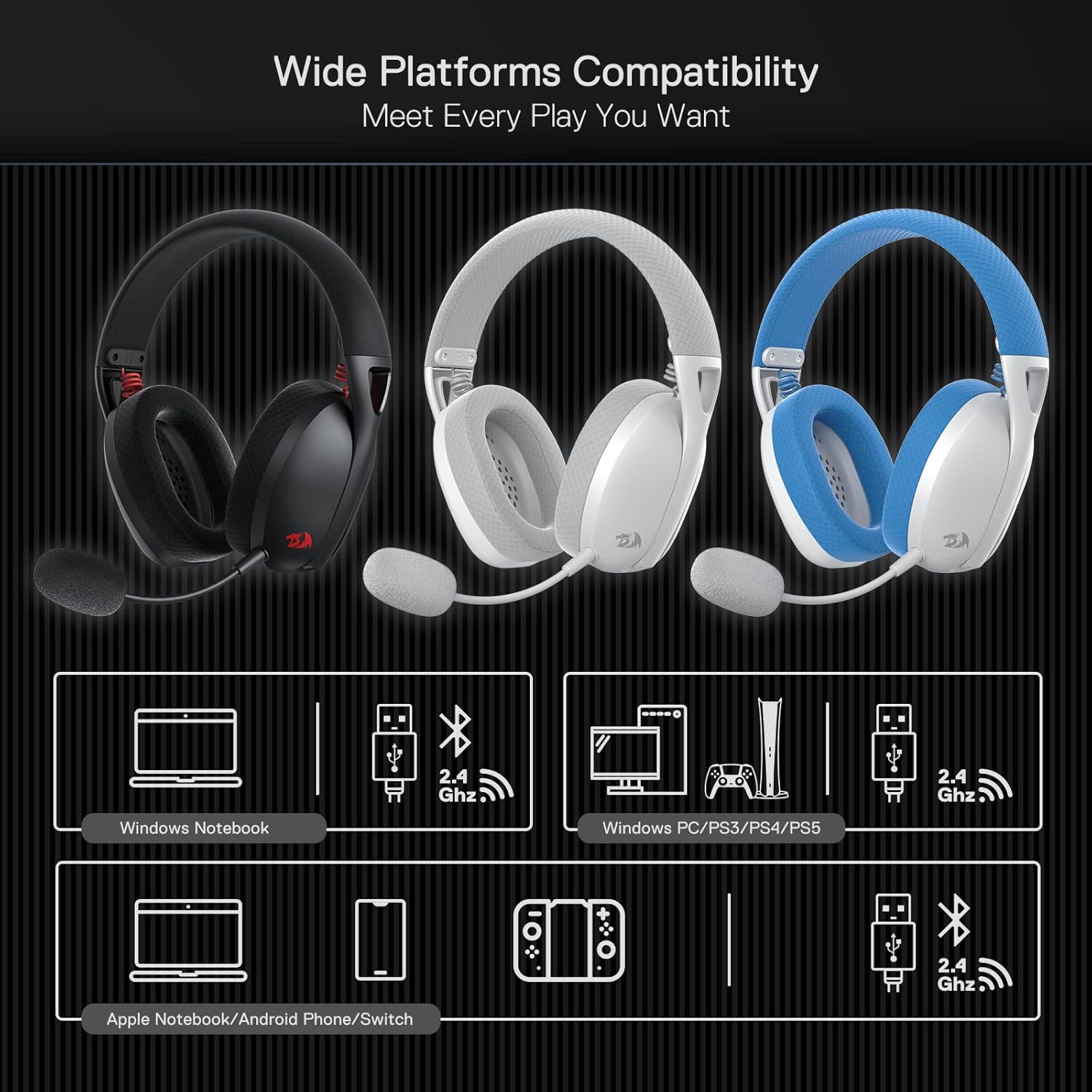 Redragon H848 Wireless Gaming Headset - AHW Store