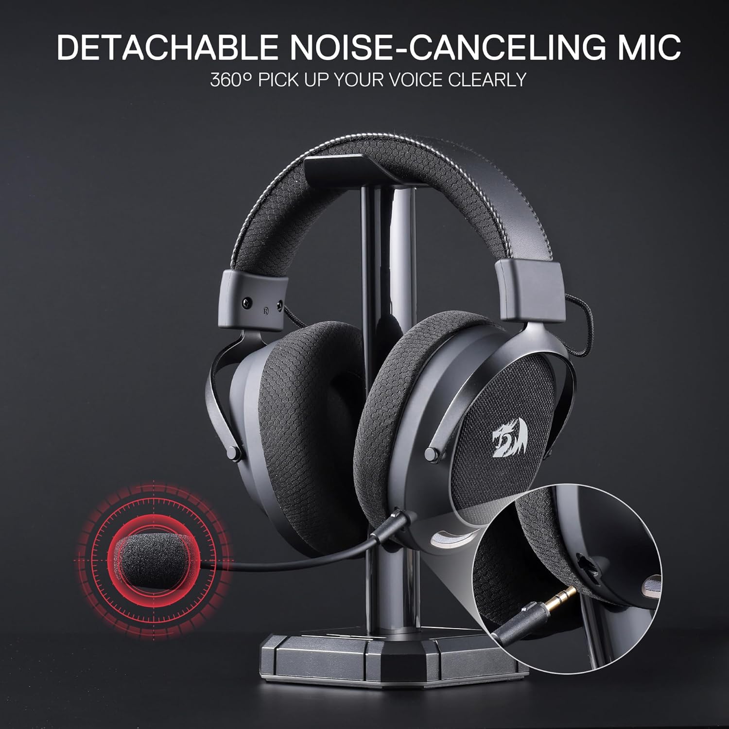 Redragon H858 Gaming Headset, 2.4GHz/BT/Wired, Gray - AHW Store