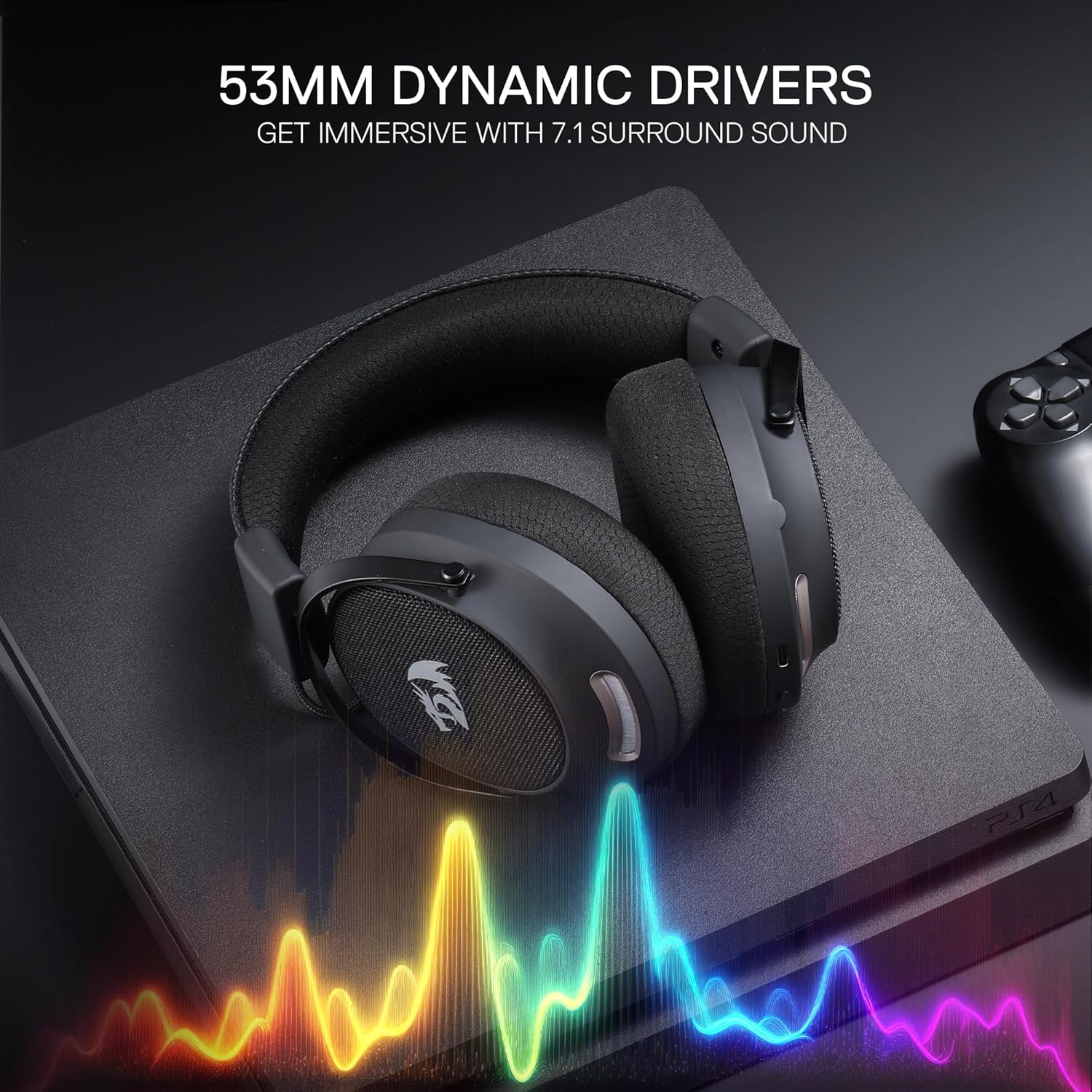 Redragon H858 Gaming Headset, 2.4GHz/BT/Wired, Gray - AHW Store