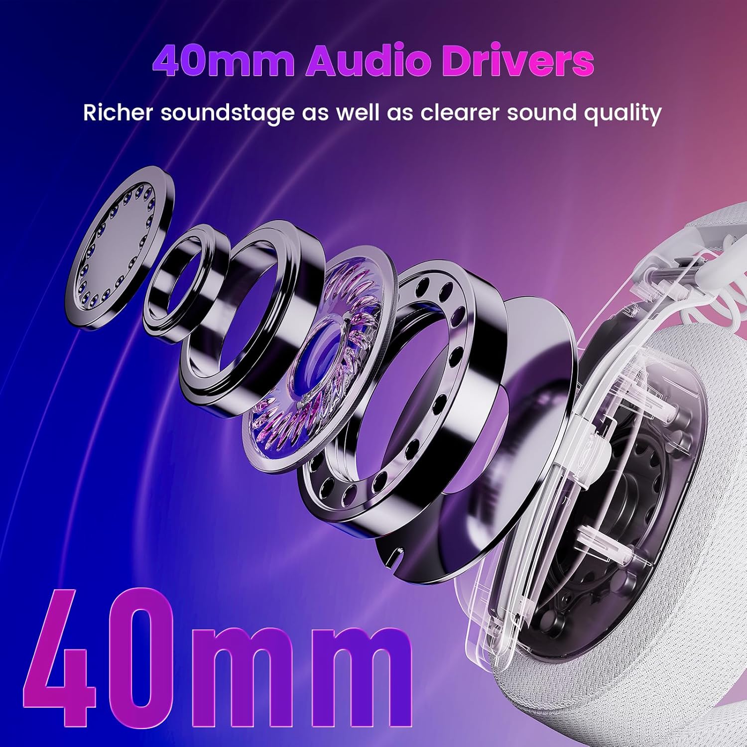 Redragon H888 Wireless Gaming Headset with 7.1 Surround Sound, Tri - Mode Gaming Headphones, 168G Ligh - AHW Store