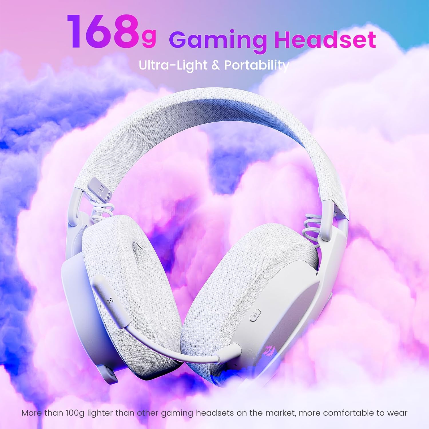 Redragon H888 Wireless Gaming Headset with 7.1 Surround Sound, Tri - Mode Gaming Headphones, 168G Ligh - AHW Store