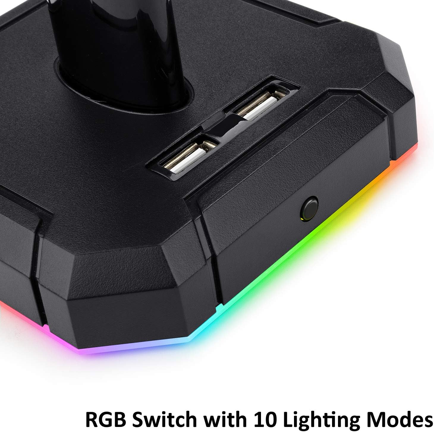 Redragon HA300 SCEPTER Pro RGB Backlit Gaming Headphone Stand with 10 RGB Lighting Modes and 4 USB P - AHW Store