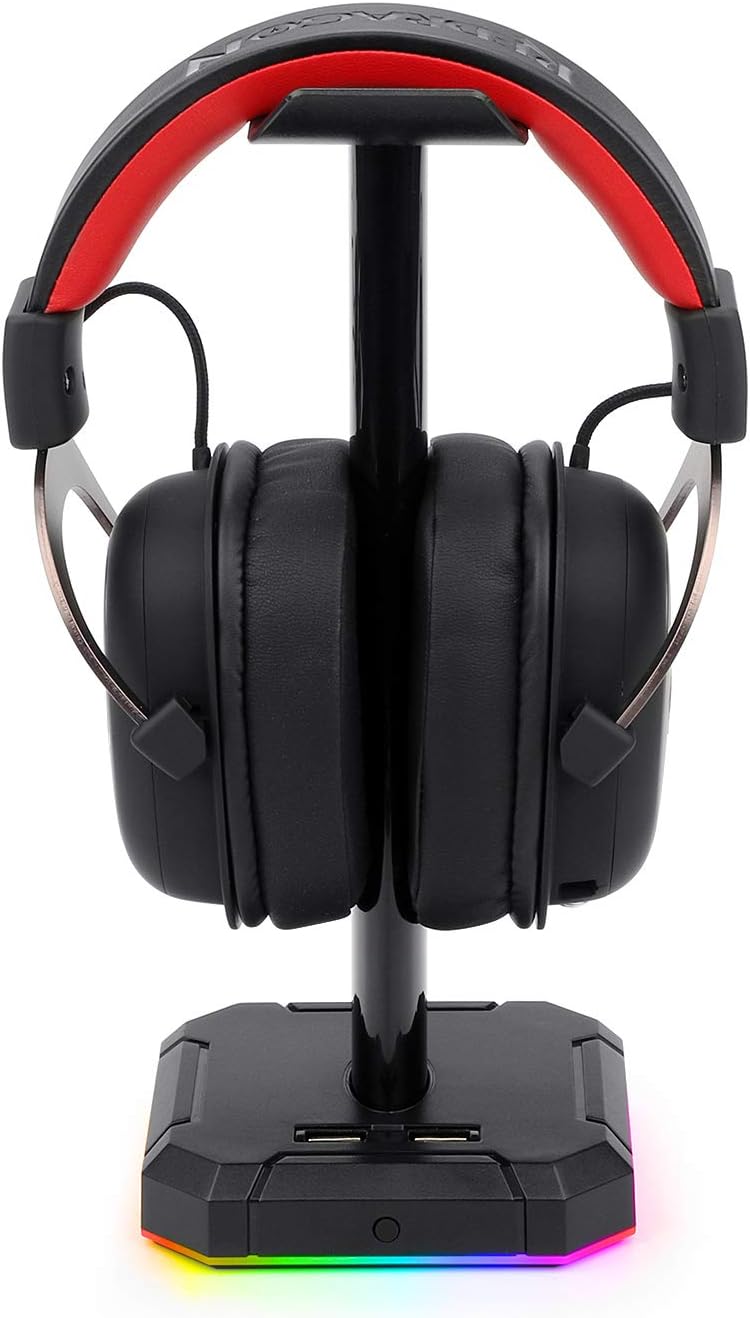Redragon HA300 SCEPTER Pro RGB Backlit Gaming Headphone Stand with 10 RGB Lighting Modes and 4 USB P - AHW Store