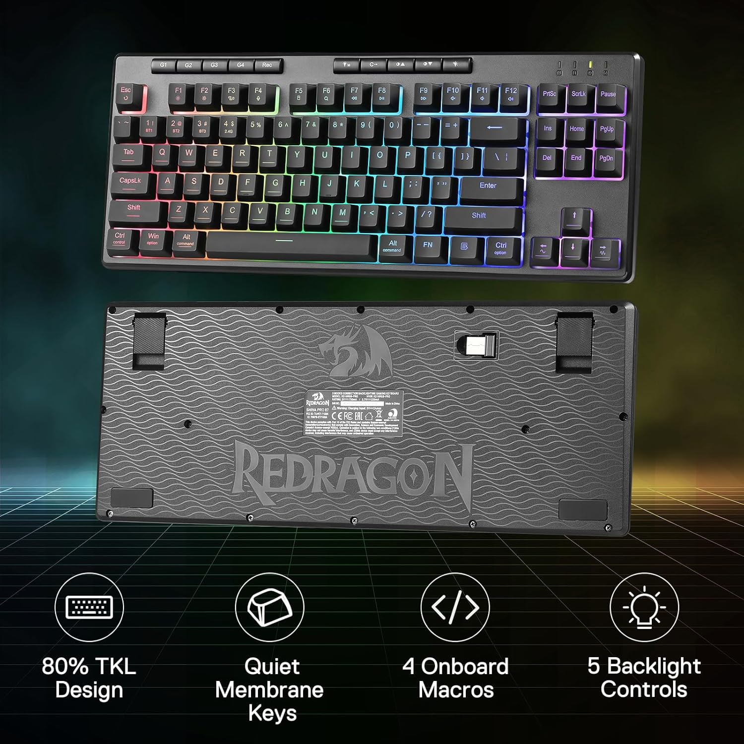 Redragon K516 PRO Shiva TKL RGB Wireless Keyboard - AHW Store
