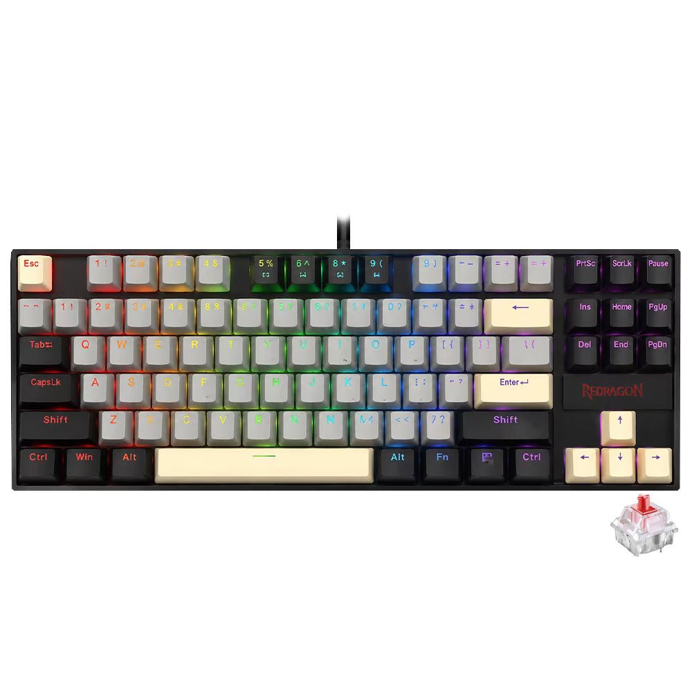 Redragon K552 GLY-R KUMARA Wired Rainbow Mechanical Gaming Keyboard Red Switch - AHW Store