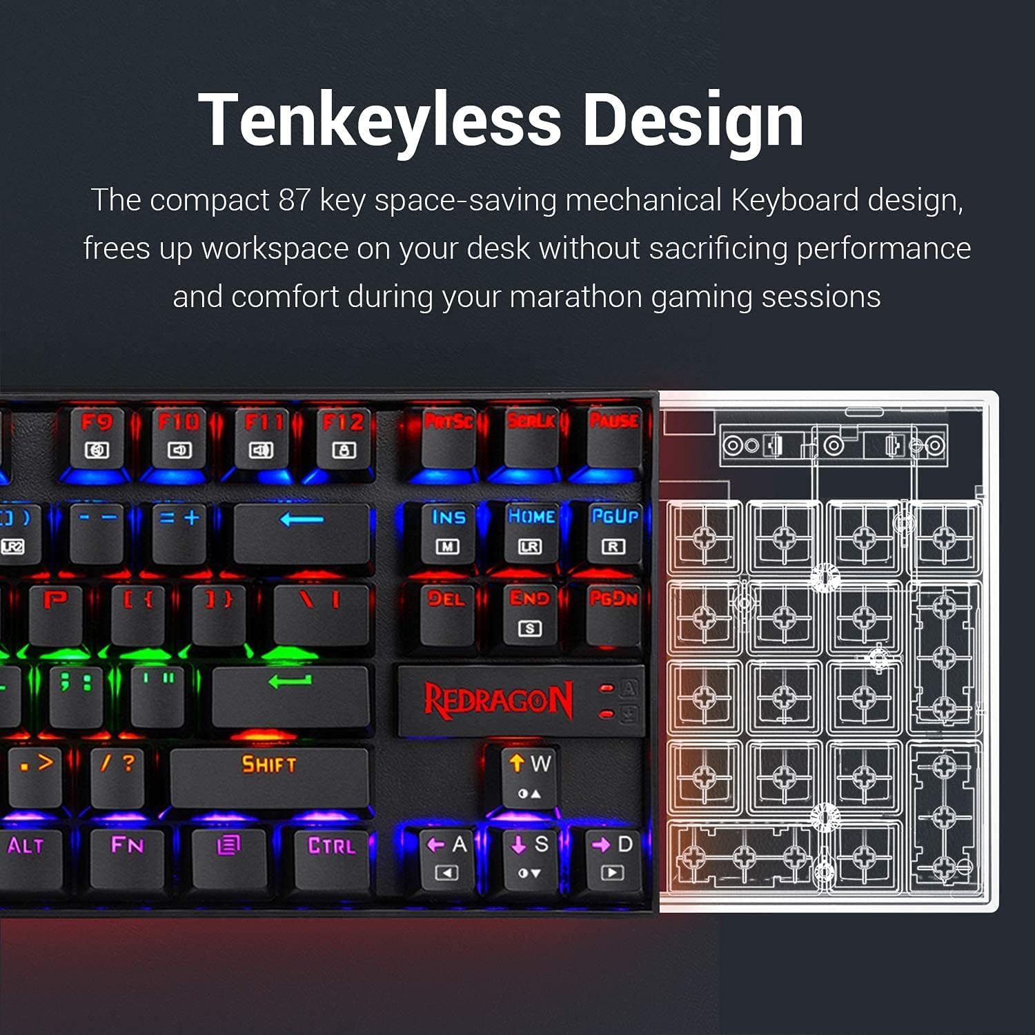 Redragon K552 KUMARA Blue Mechanical Keyboard - AHW Store