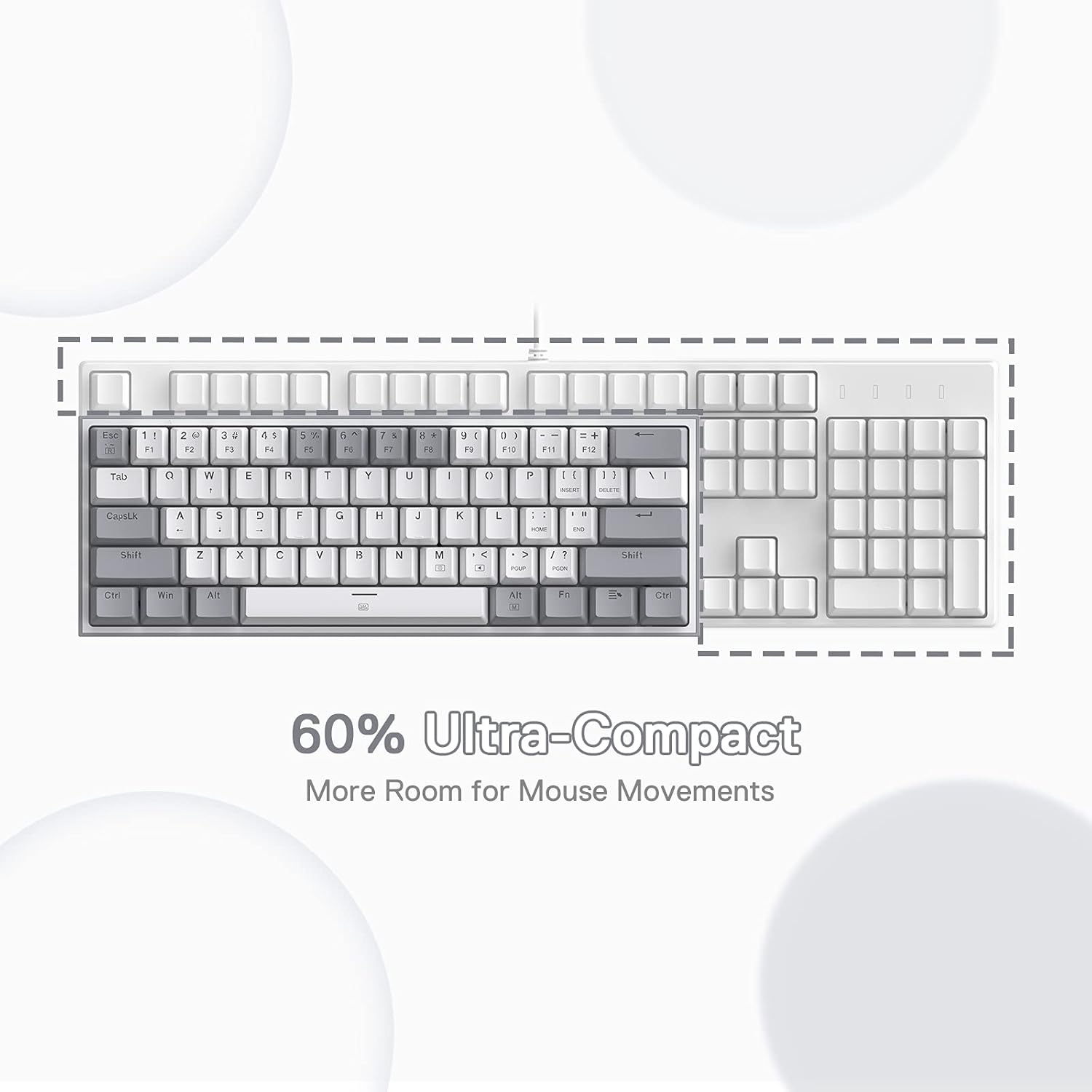 Redragon K617 60% Wired RGB Gaming Keyboard, Compact 61 Key Mechanical Keyboard, Linear Red Switch, - AHW Store