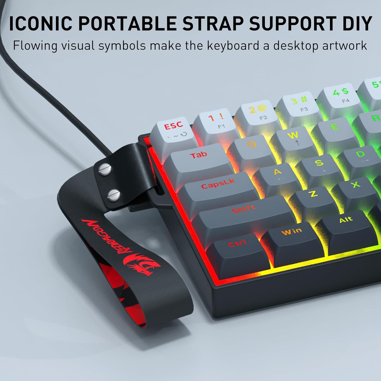 REDRAGON K617 Fizz Magnetic+ Wired 60% RT Magnetic Switch Gaming Keyboard, Black, RGB - AHW Store