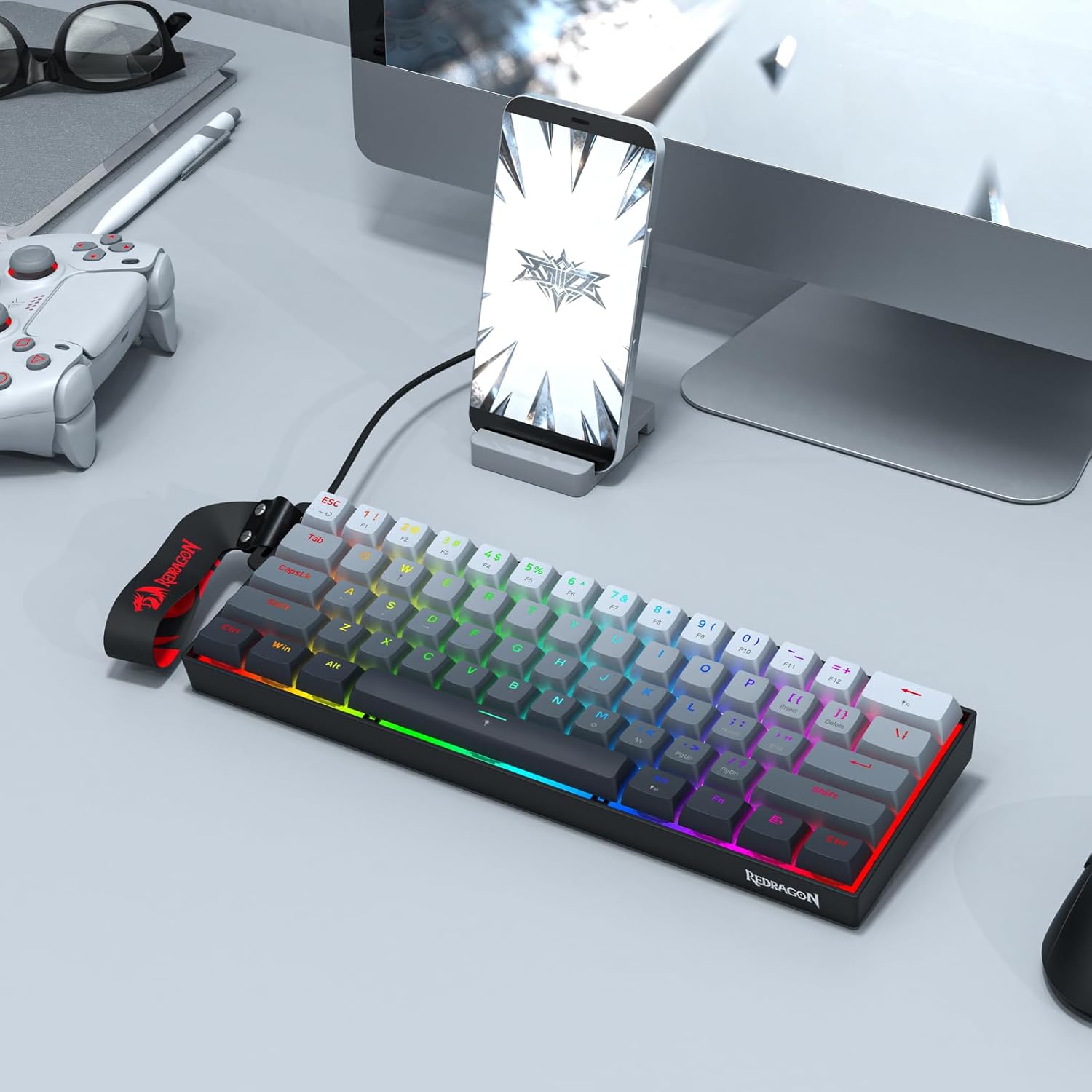 REDRAGON K617 Fizz Magnetic+ Wired 60% RT Magnetic Switch Gaming Keyboard, Black, RGB - AHW Store