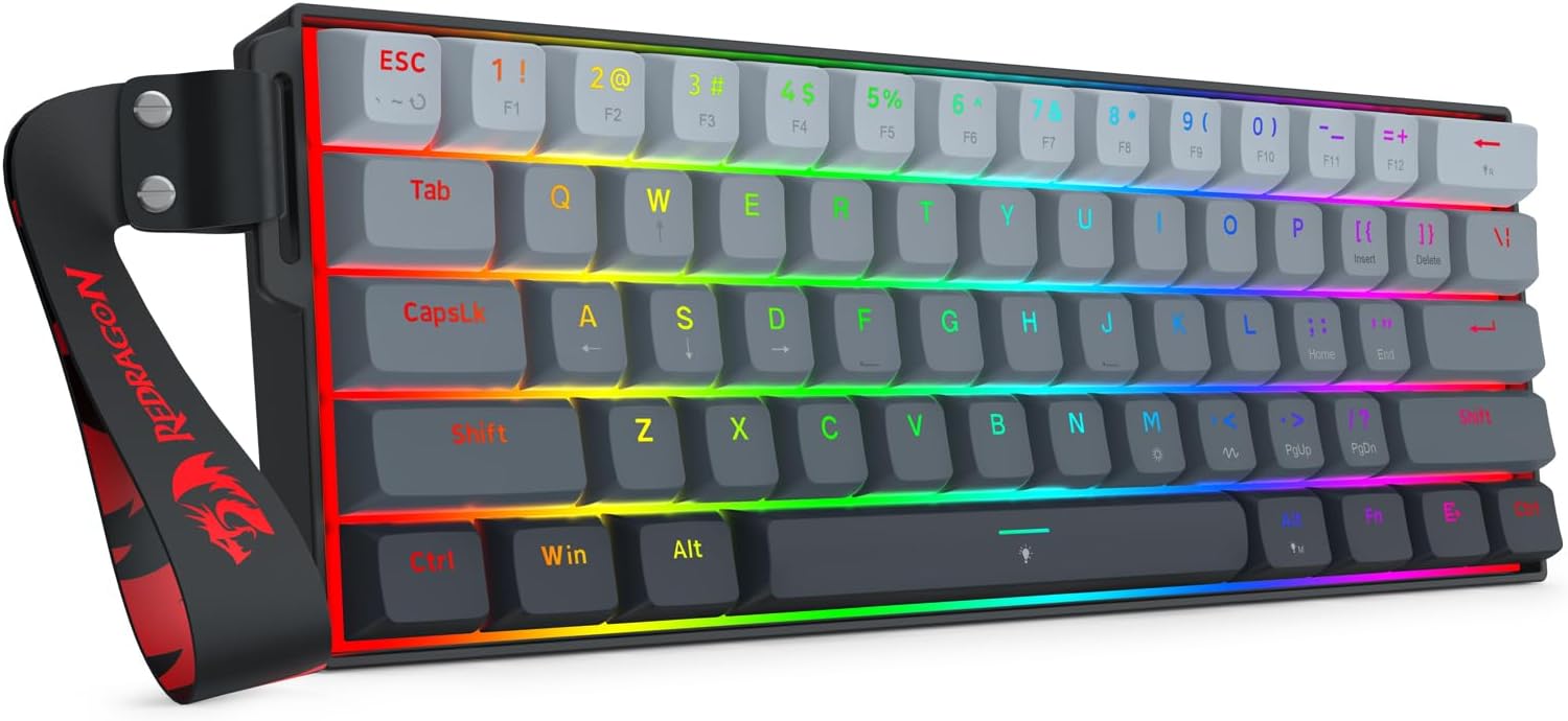 REDRAGON K617 Fizz Magnetic+ Wired 60% RT Magnetic Switch Gaming Keyboard, Black, RGB - AHW Store