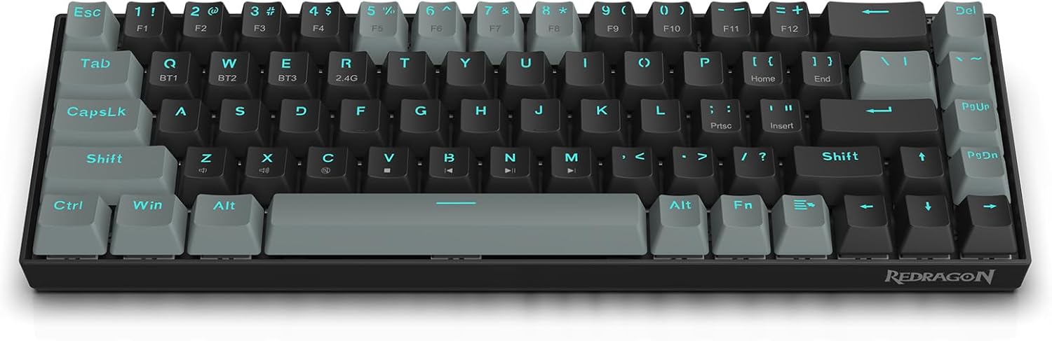Redragon K662 Gwern Dual Mode Wireless, Bluetooth Gaming Mechanical Keyboard, Red Switch, With no le - AHW Store