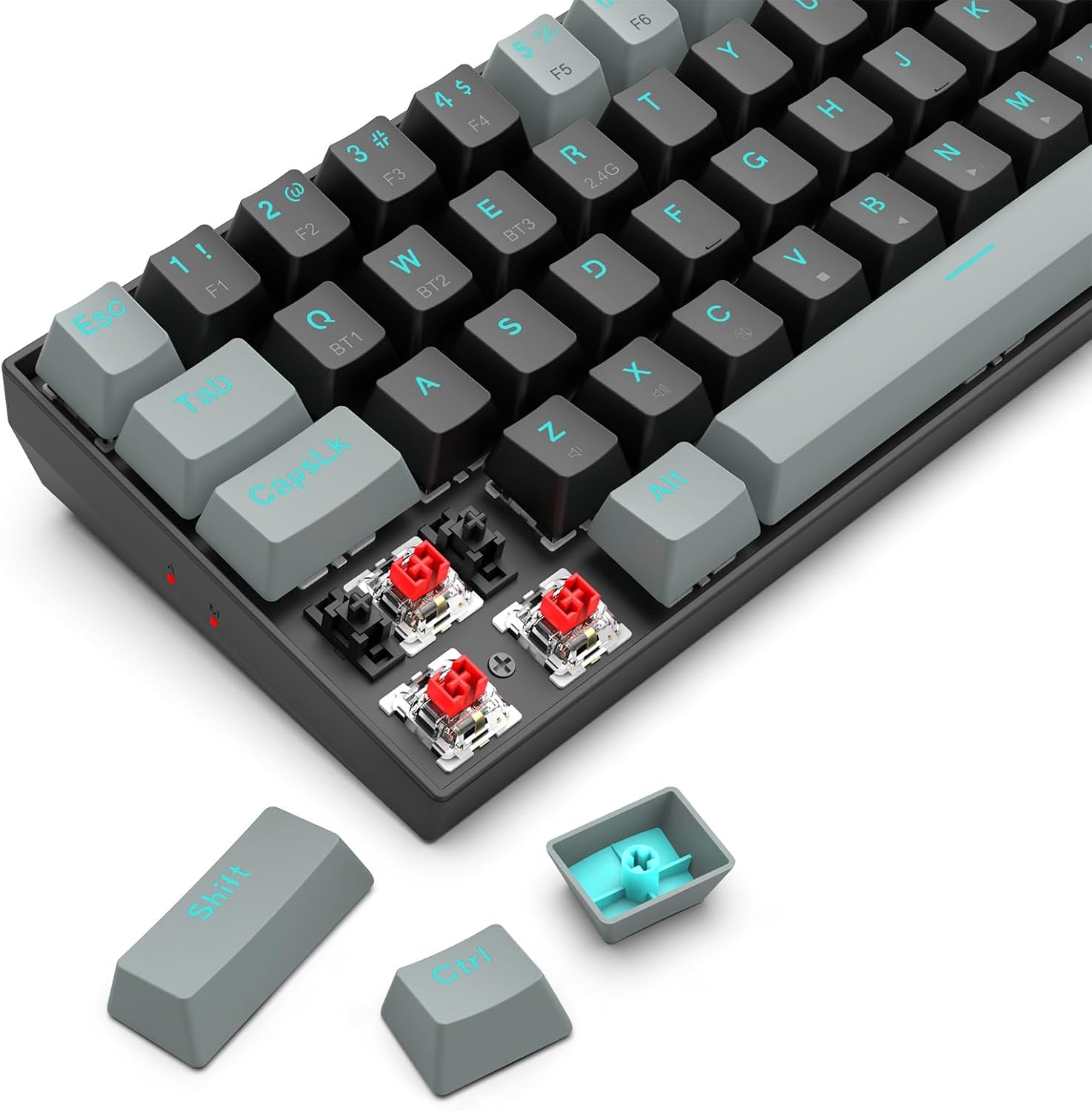 Redragon K662 Gwern Dual Mode Wireless, Bluetooth Gaming Mechanical Keyboard, Red Switch, With no le - AHW Store