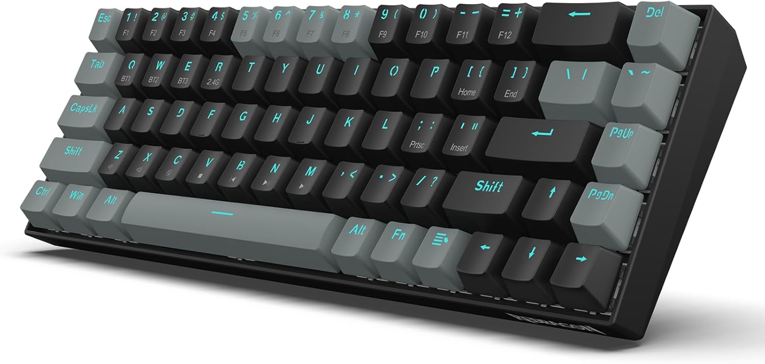 Redragon K662 Gwern Dual Mode Wireless, Bluetooth Gaming Mechanical Keyboard, Red Switch, With no le - AHW Store