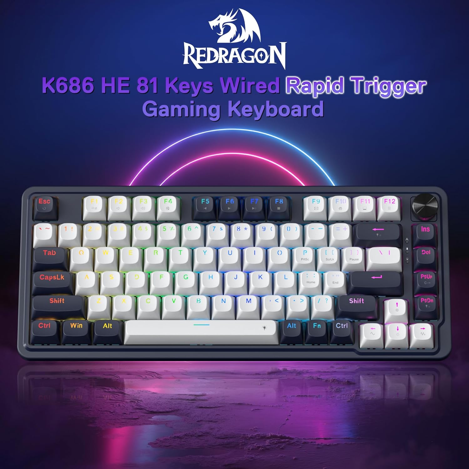 Redragon K673 HE Rapid Trigger Gaming Keyboard, 81 Keys 8K Wired Mechanical Keyboard w/Next - Gen Ultr - AHW Store