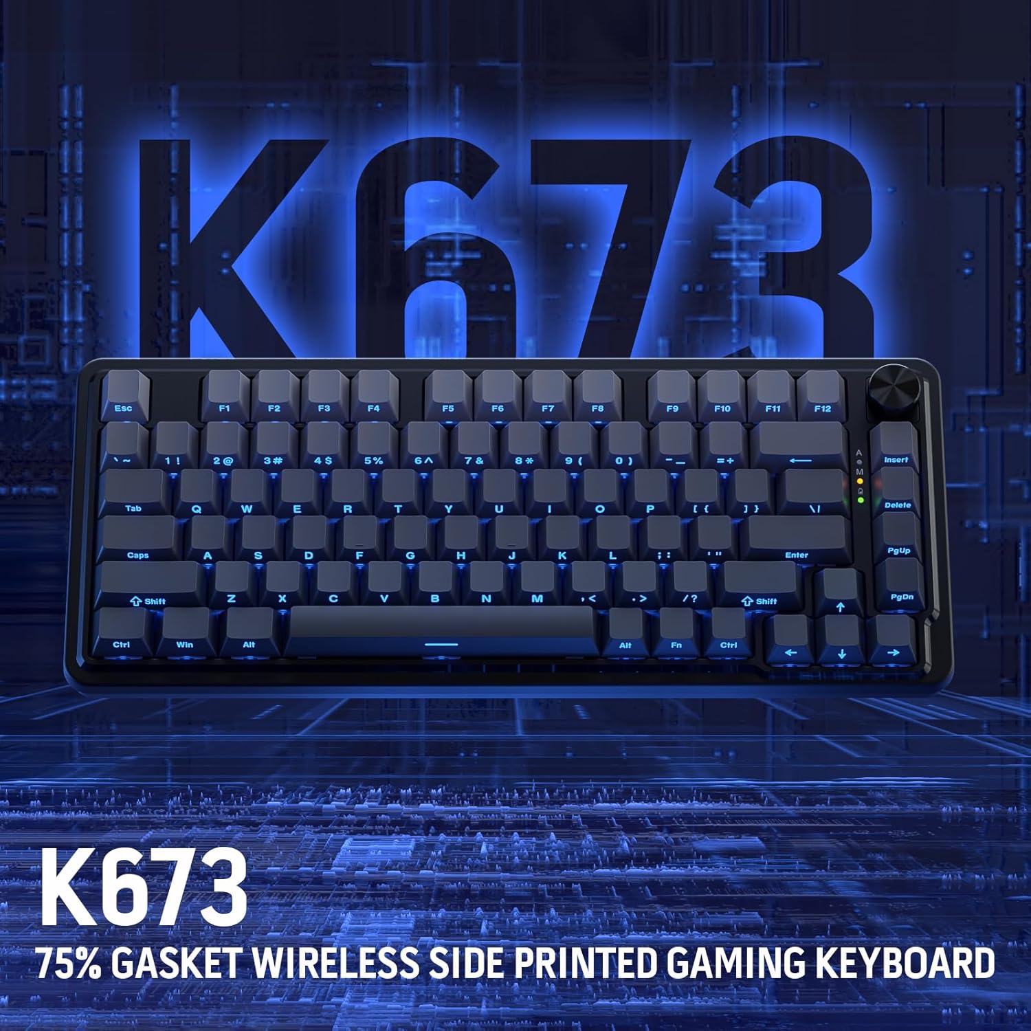 Redragon K673GB 75% Wireless Gasket RGB Gaming Keyboard, 3 Mode 81 Keys PBT Compact Mechanical Keybo - AHW Store