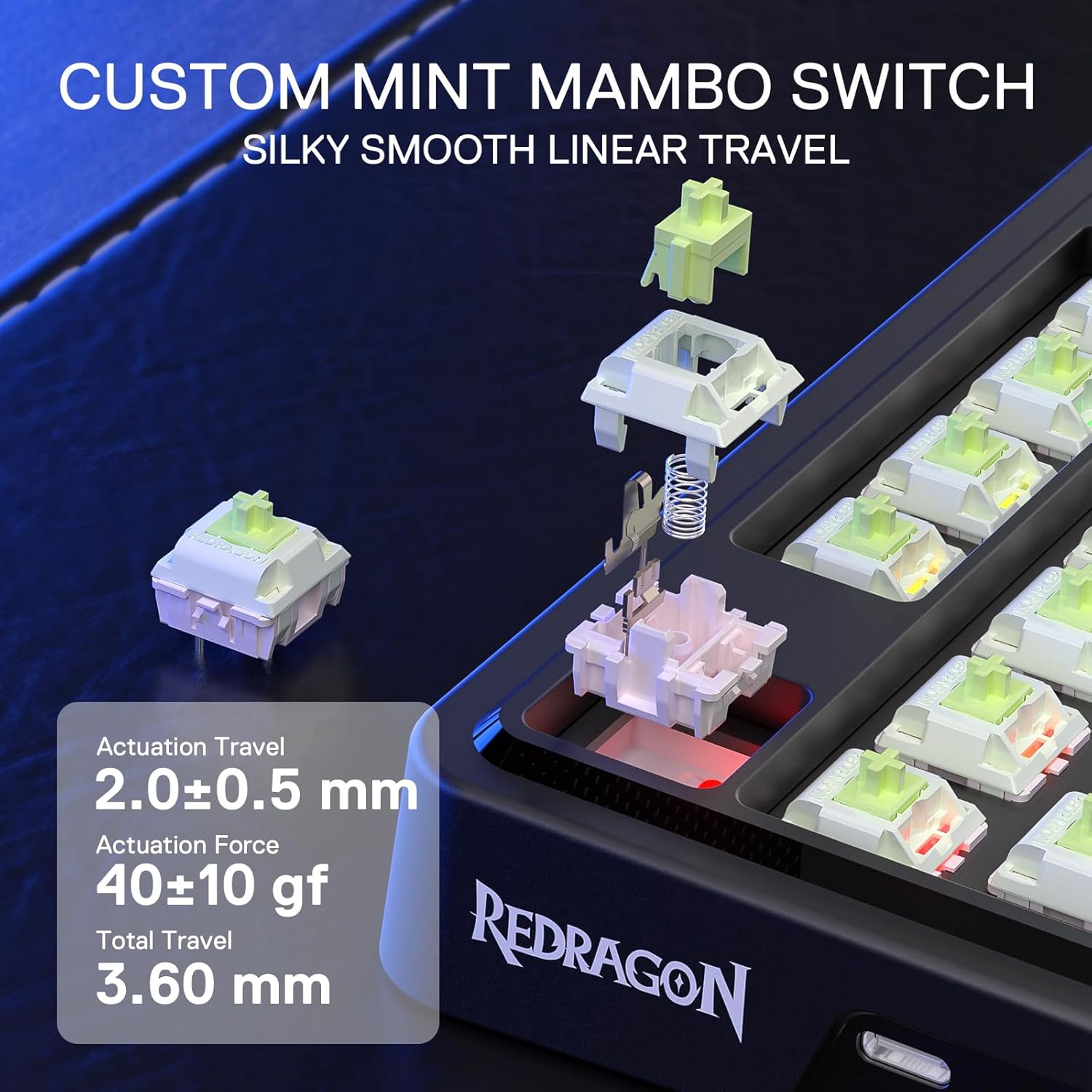 Redragon K673GB 75% Wireless Gasket RGB Gaming Keyboard, 3 Mode 81 Keys PBT Compact Mechanical Keybo - AHW Store