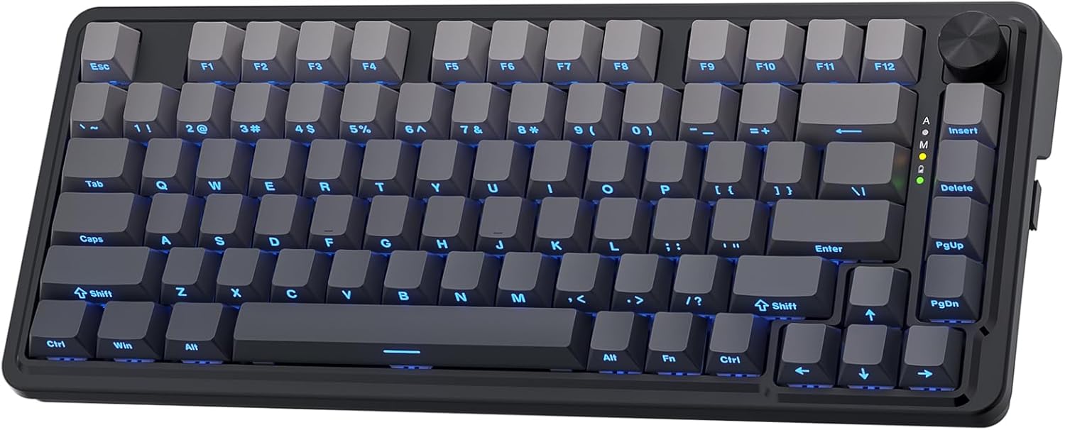 Redragon K673GB 75% Wireless Gasket RGB Gaming Keyboard, 3 Mode 81 Keys PBT Compact Mechanical Keybo - AHW Store