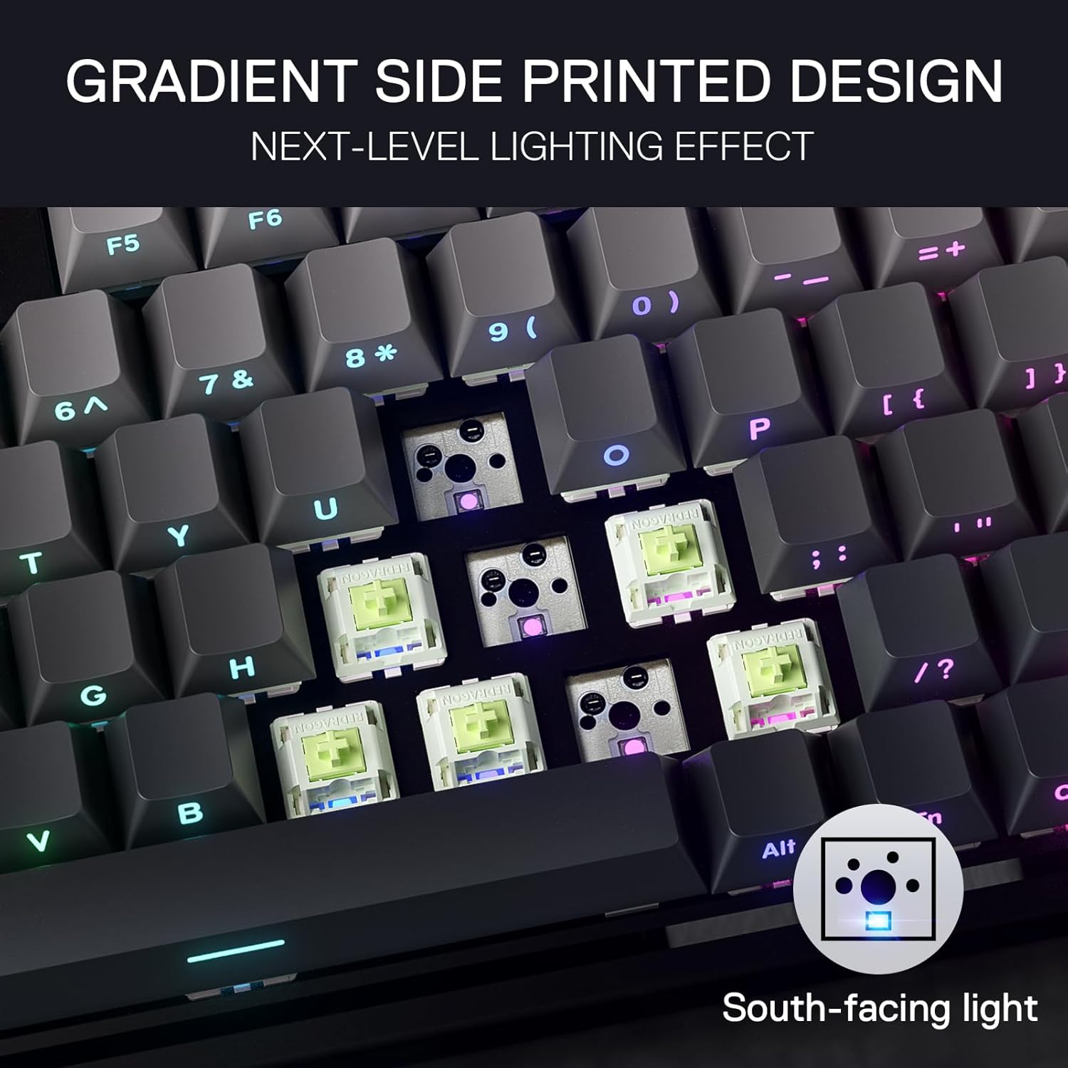 Redragon K673GB 75% Wireless Gasket RGB Gaming Keyboard, 3 Mode 81 Keys PBT Compact Mechanical Keybo - AHW Store