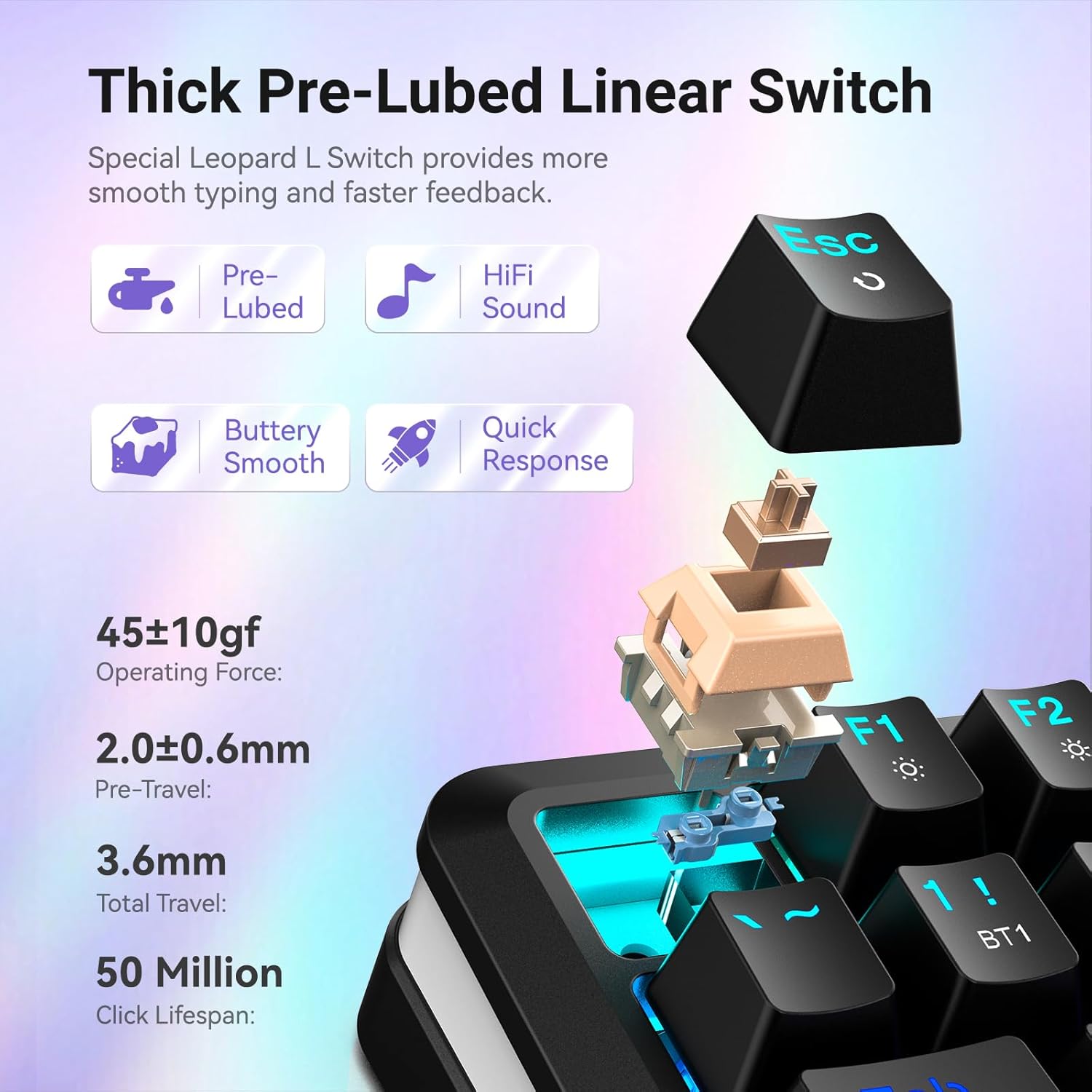 REDRAGON K708 FLEKACT PRO RGB Gaming Mechanical Keyboard, BT/2.4Ghz/Wired 3 - Mode, Leopard L Switch L - AHW Store