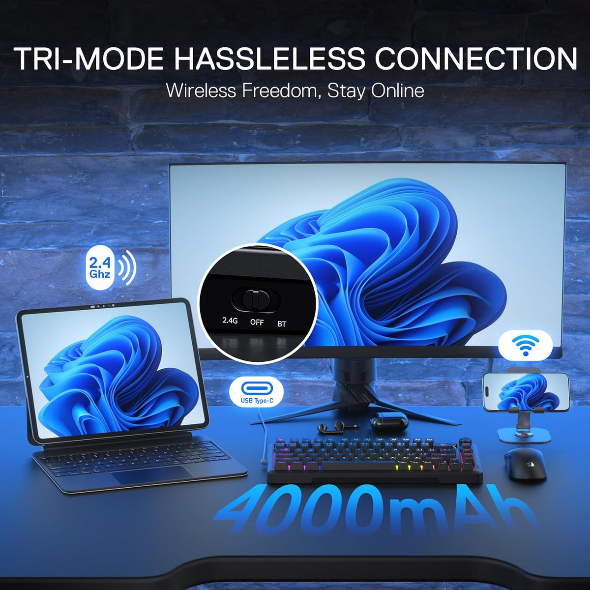 Redragon K724 PRO Wireless Gasket Mechanical Keyboard - AHW Store