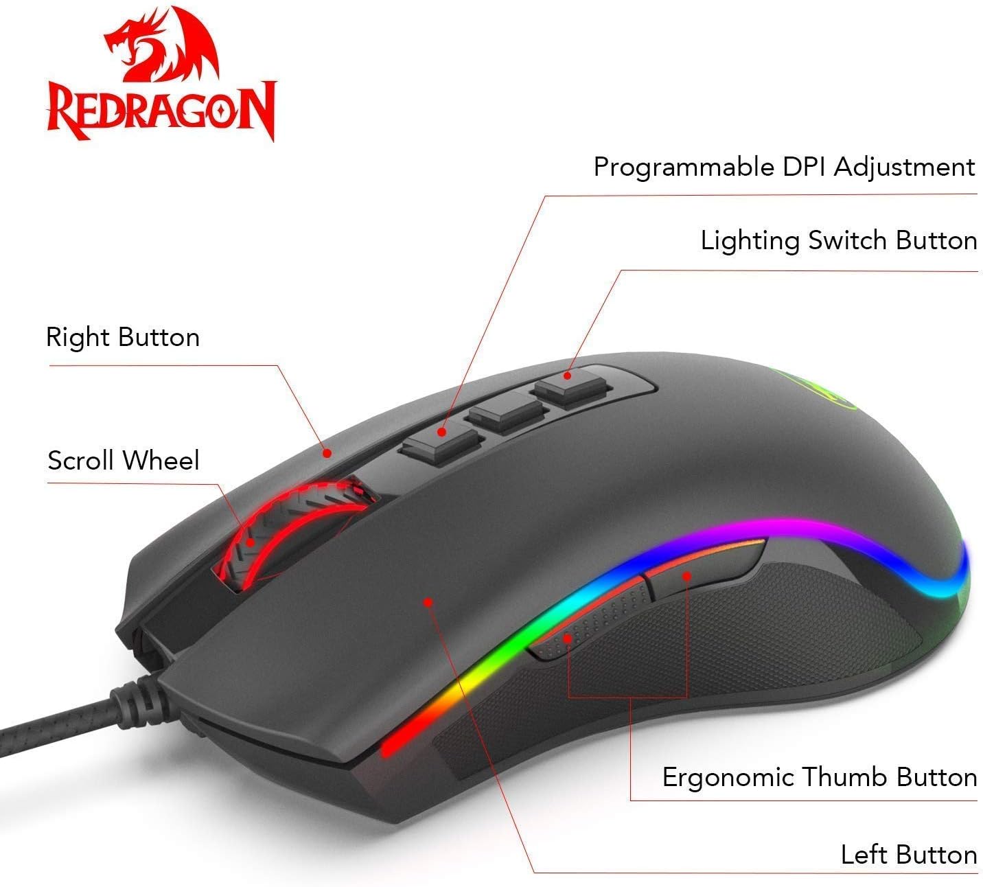 Redragon M711 Cobra RGB Gaming Mouse - AHW Store