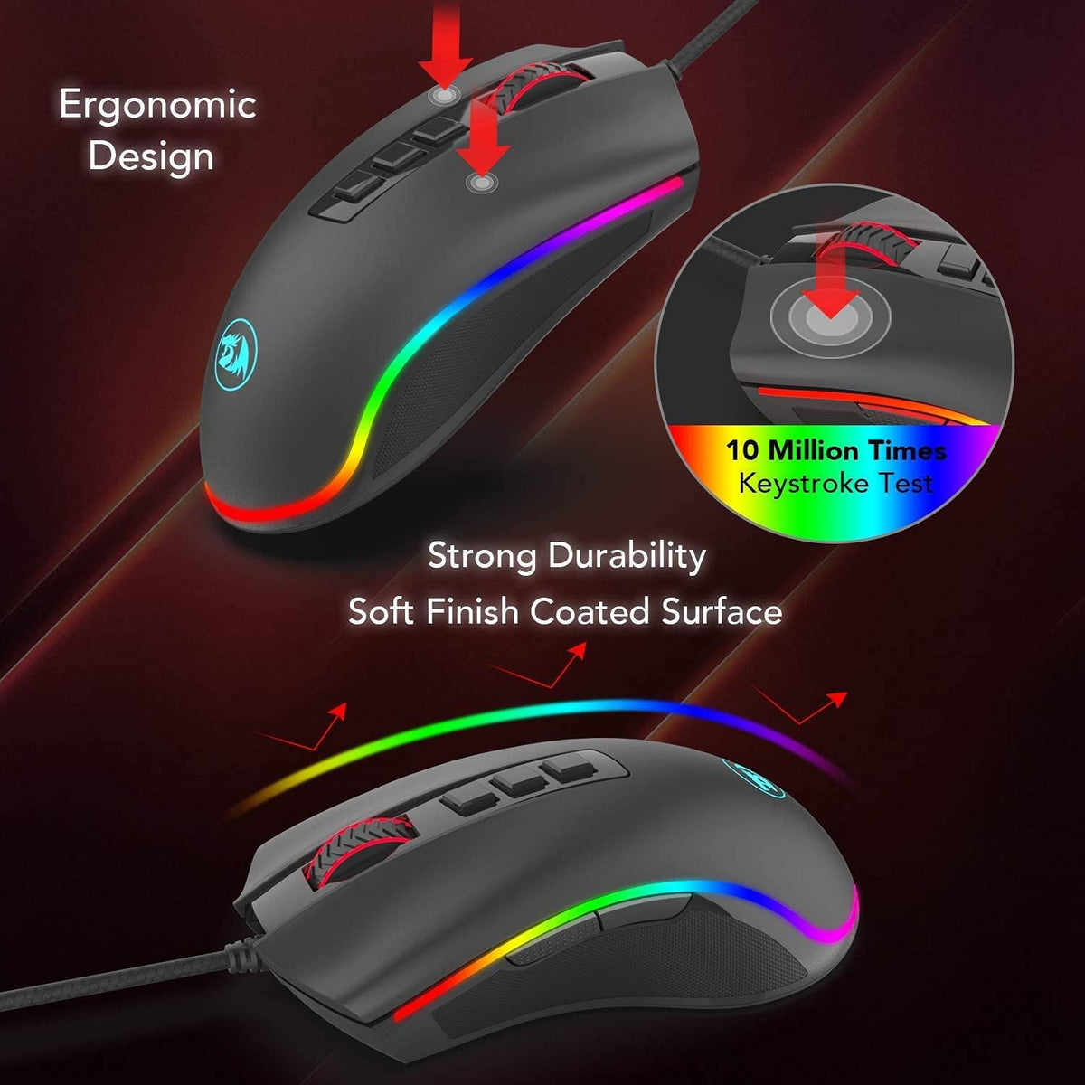 Redragon M711 Cobra RGB Gaming Mouse - AHW Store
