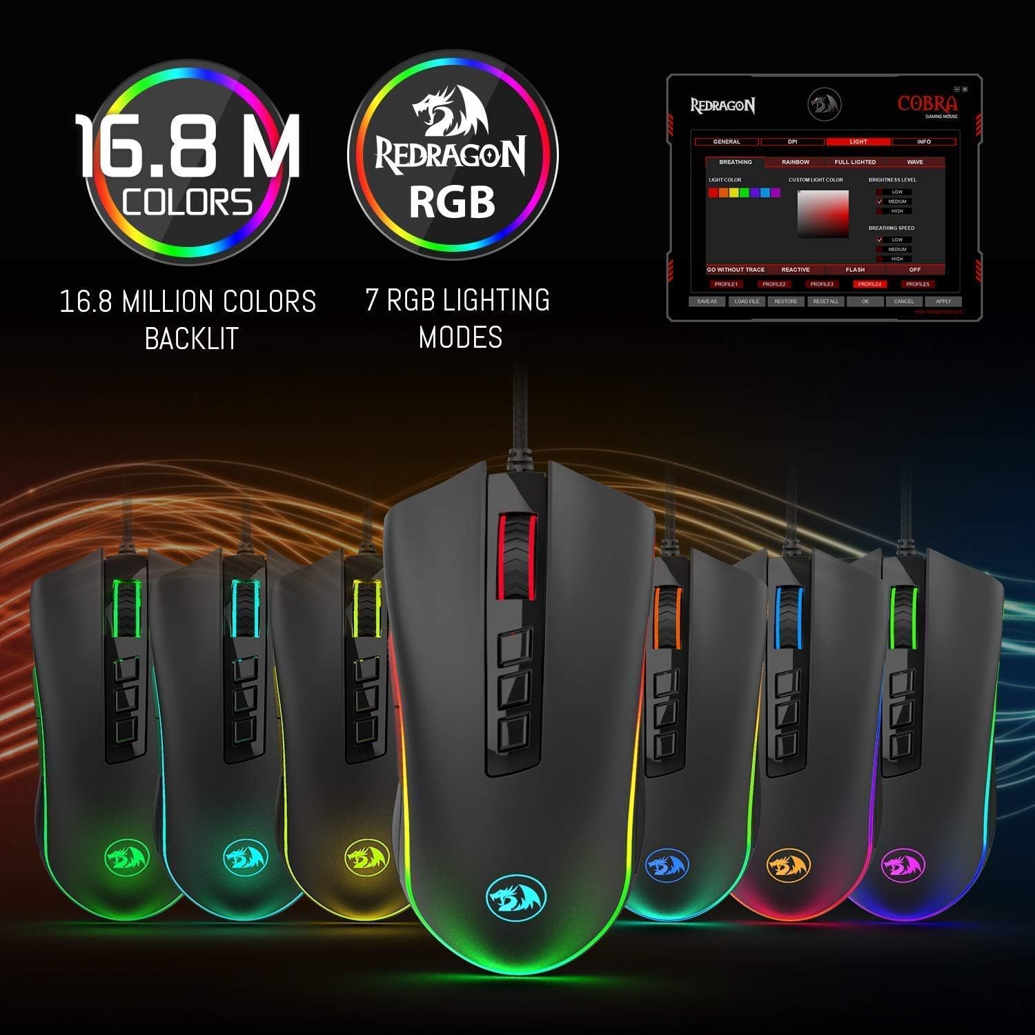 Redragon M711 Cobra RGB Gaming Mouse - AHW Store