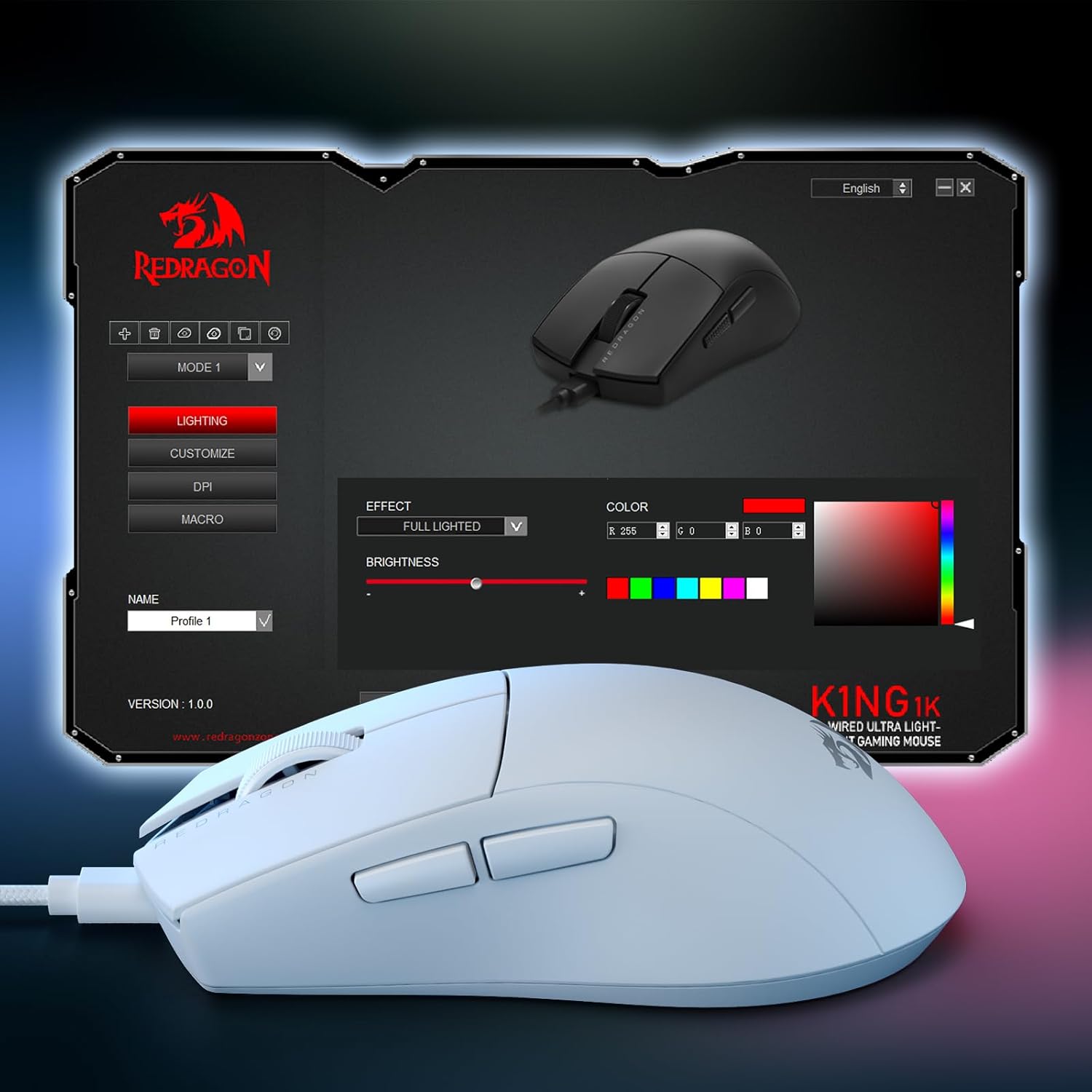 Redragon M724 Gaming Mouse, Wired, White, 3327 - AHW Store