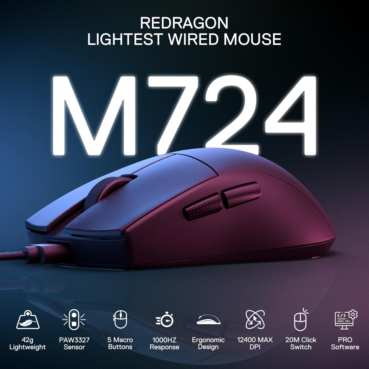 Redragon M724 Wired Gaming Mouse - AHW Store