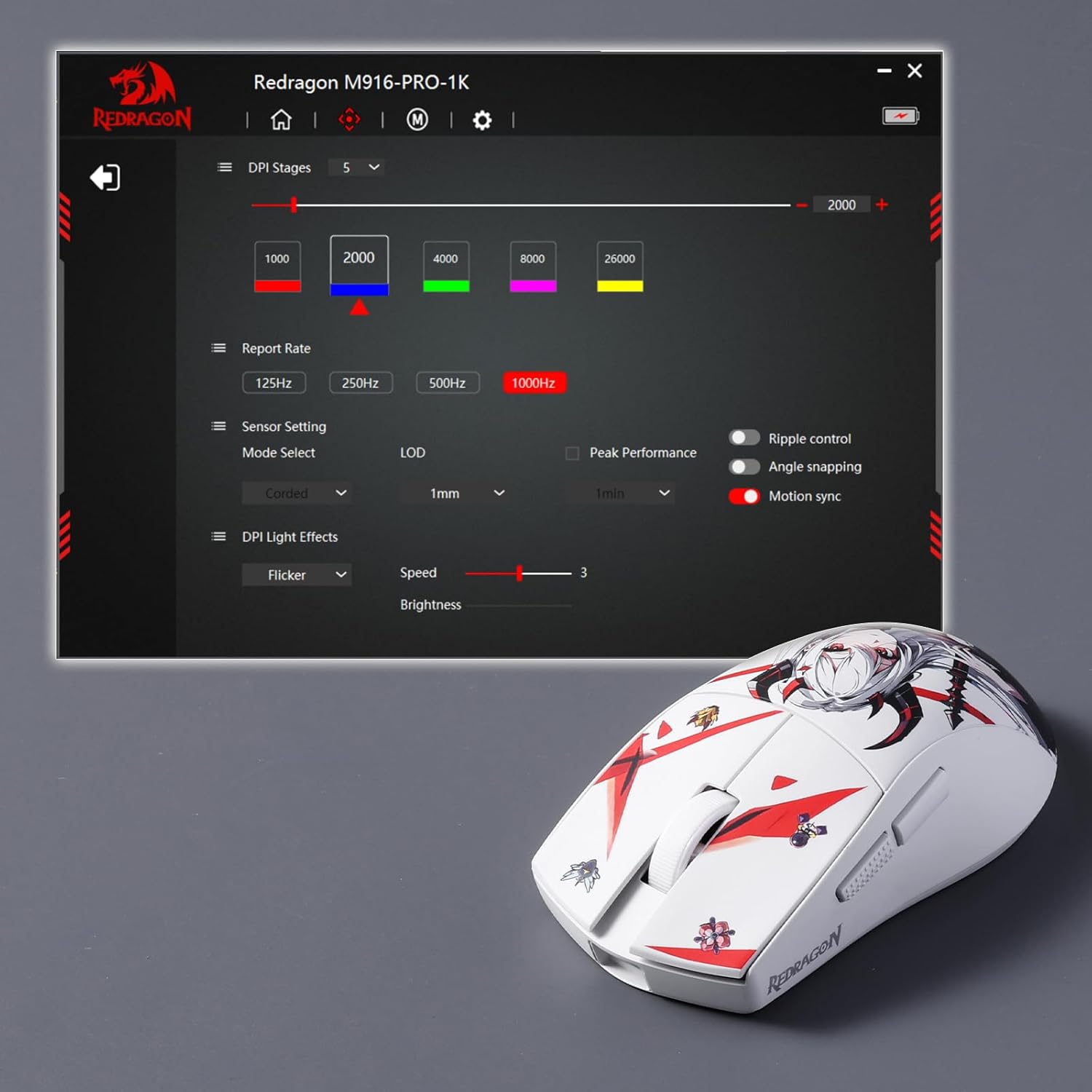 Redragon M916AK - PRO Wireless Gaming Mouse 49g 26000 DPI 3 - Mode Black - AHW Store