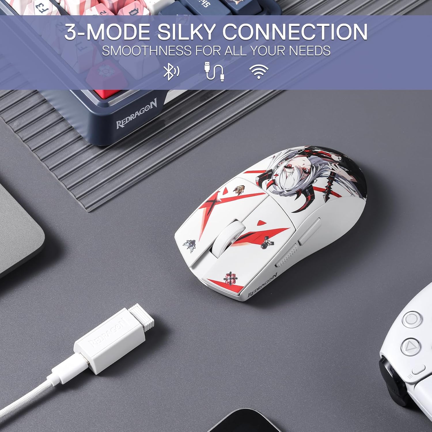 Redragon M916AK - PRO Wireless Gaming Mouse 49g 26000 DPI 3 - Mode Black - AHW Store
