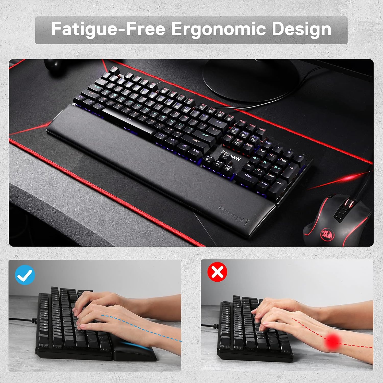 Redragon P037 Meteor L Keyboard Wrist Rest Pad - AHW Store