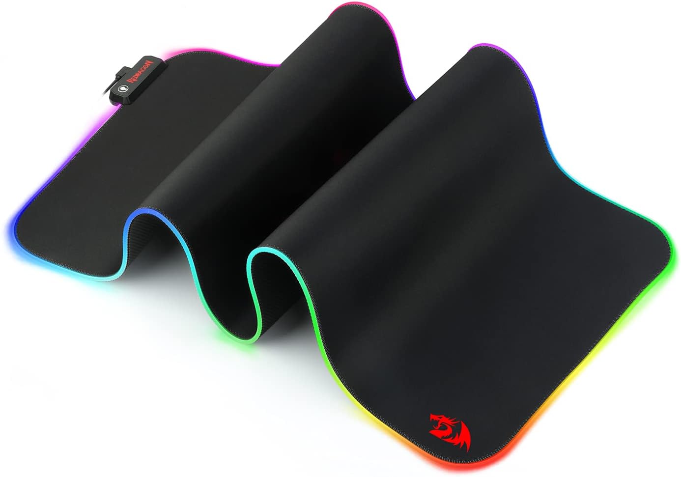Redragon RGB LED Large Gaming Mouse Pad Soft Matt with Nonslip Base, XL Size with Stitched Edges for - AHW Store