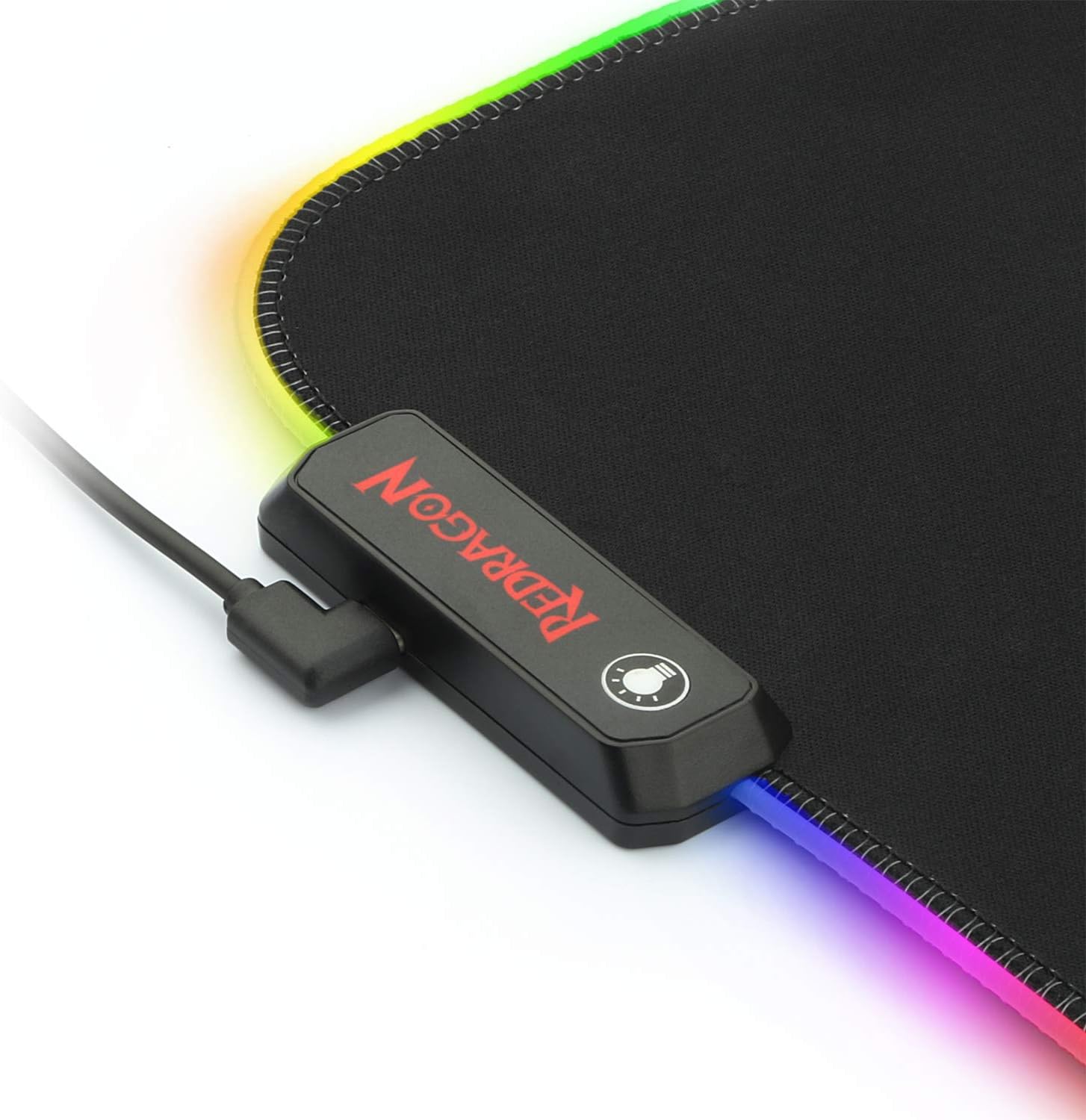 Redragon RGB LED Large Gaming Mouse Pad Soft Matt with Nonslip Base, XL Size with Stitched Edges for - AHW Store