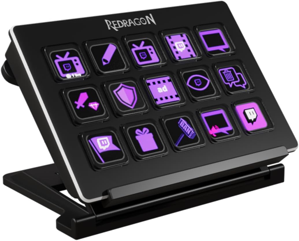Redragon Streamdeck Streamcraft Ss550 Black Buttons LCD Plugins USB Connection - AHW Store