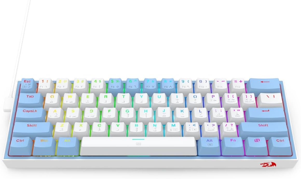 Redragon Wired Mechanical Keyboard FIZZ K617 60%, Red Switches, No - Slip Stand, Vibrant RGB, Hot - Swap - AHW Store