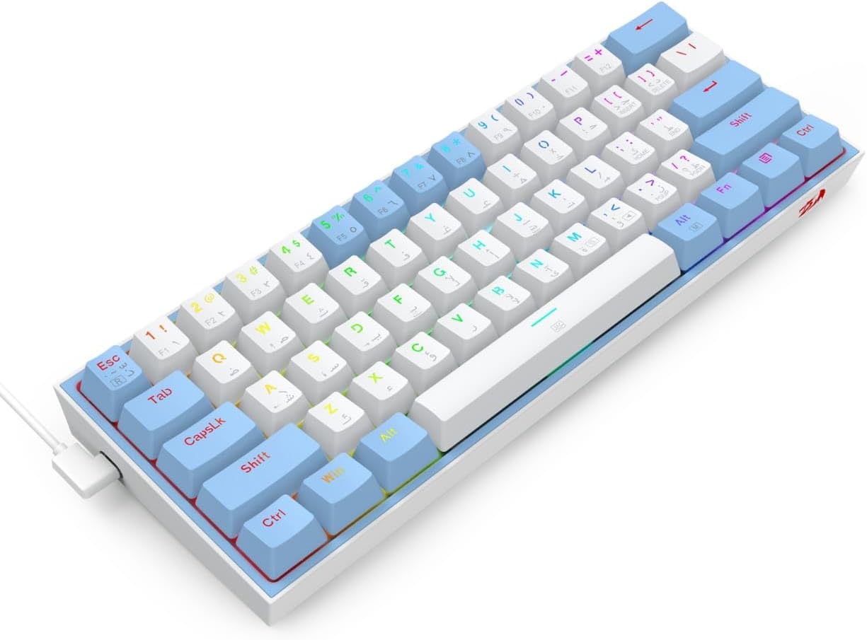 Redragon Wired Mechanical Keyboard FIZZ K617 60%, Red Switches, No - Slip Stand, Vibrant RGB, Hot - Swap - AHW Store