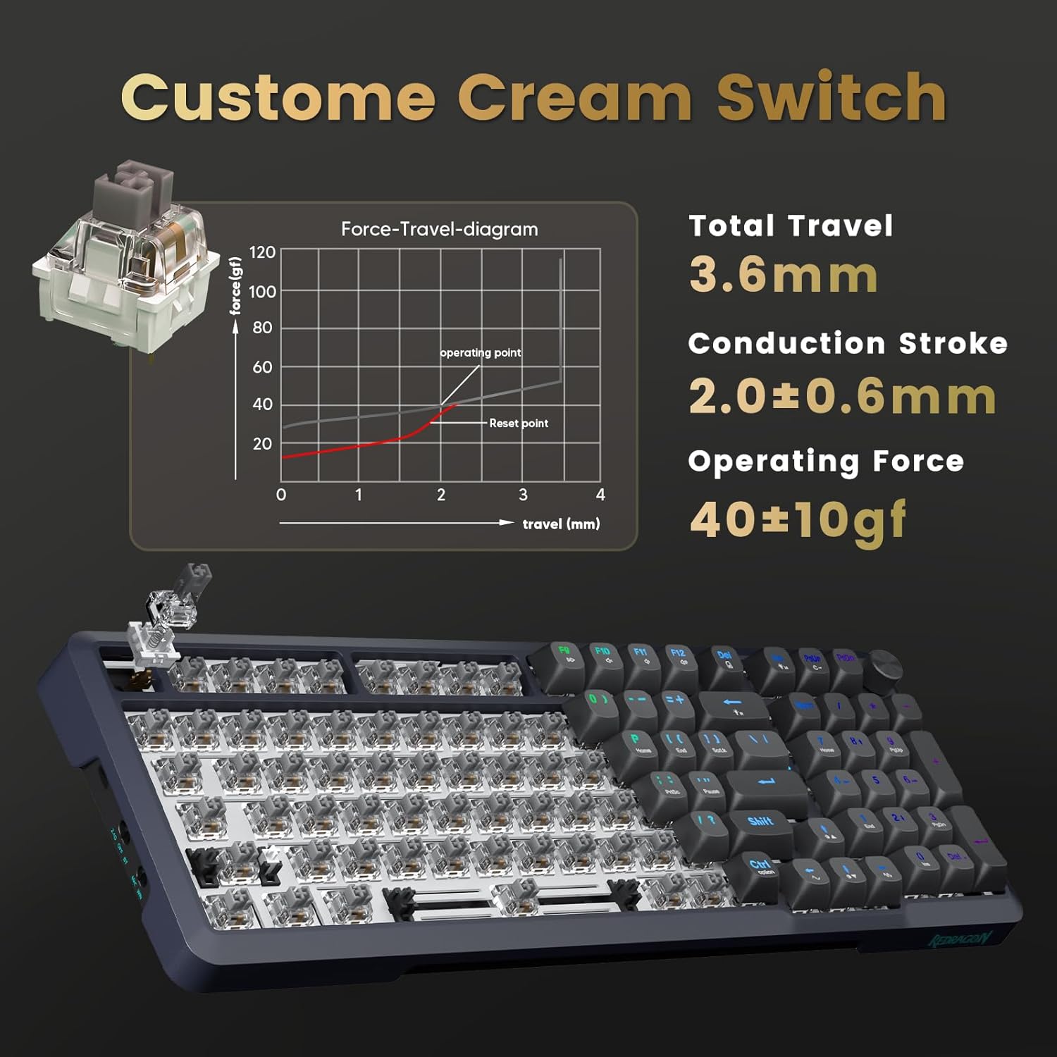 Redragon Wireless Mechanical Keyboard K688 - AHW Store