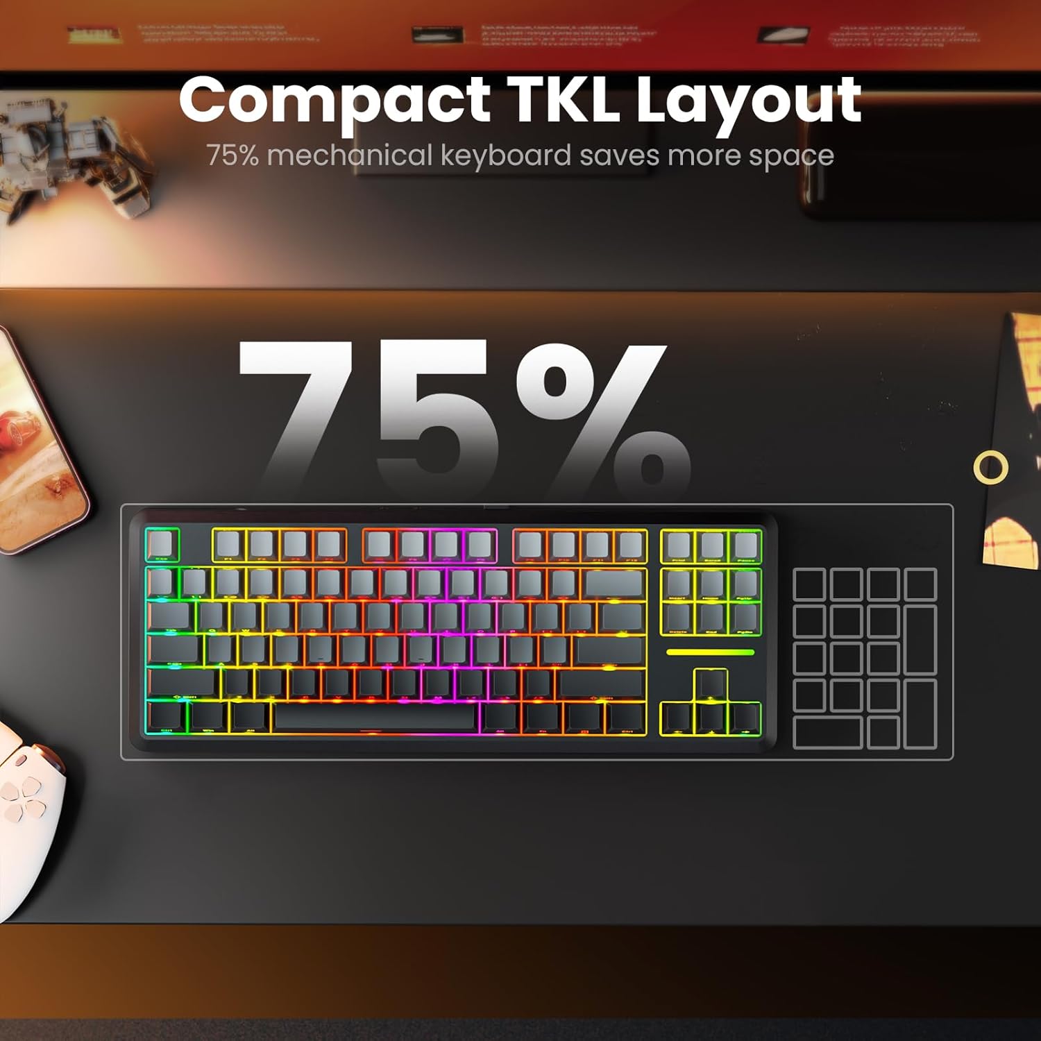 Redragon Wireless Mechanical Keyboard TKL RGB - AHW Store