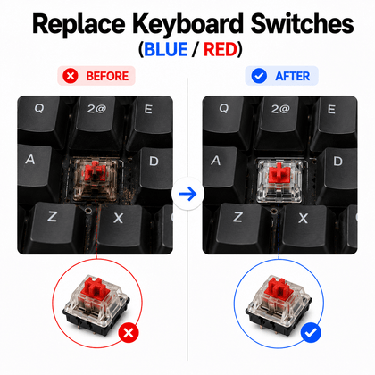 Replace Keyboard Switches (BLUE/ RED) - AHW Store