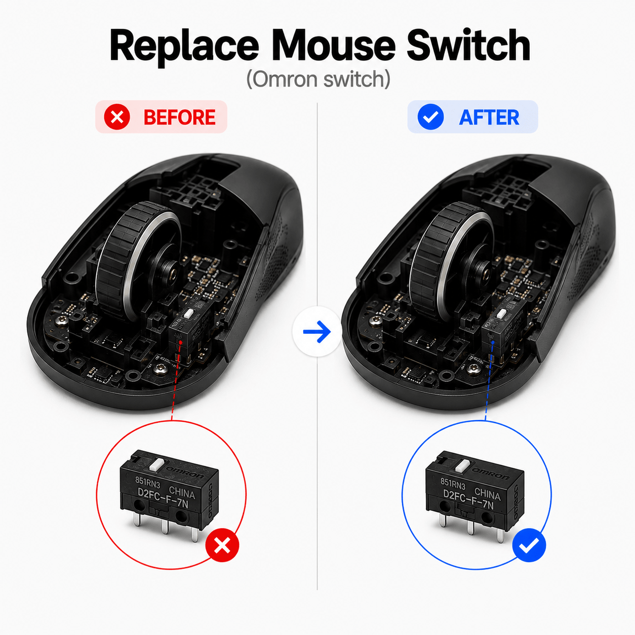 Replace Mouse Switch (Omron switch) - AHW Store