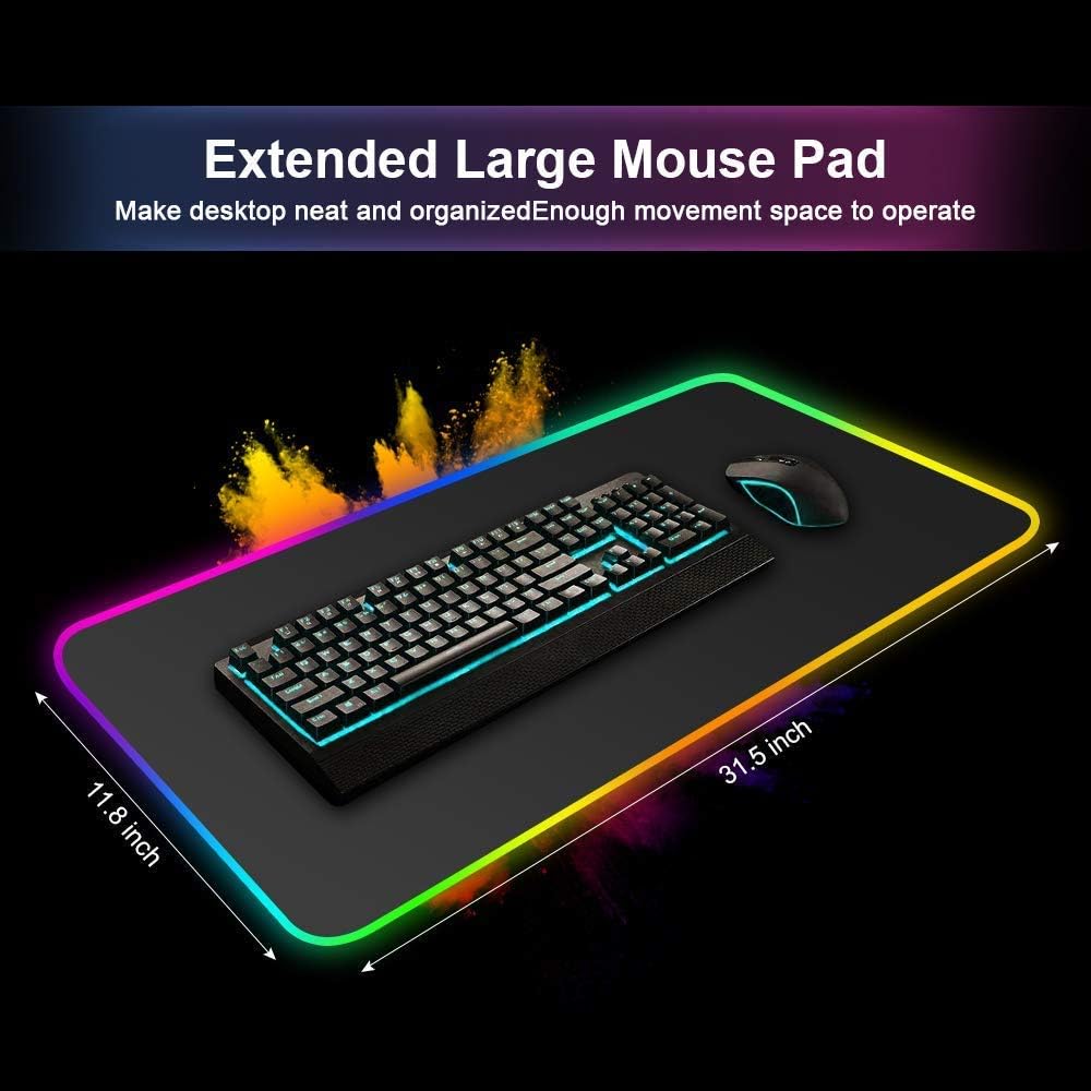 RGB Gaming Mouse Pad 90x40cm with LED Edge - AHW Store