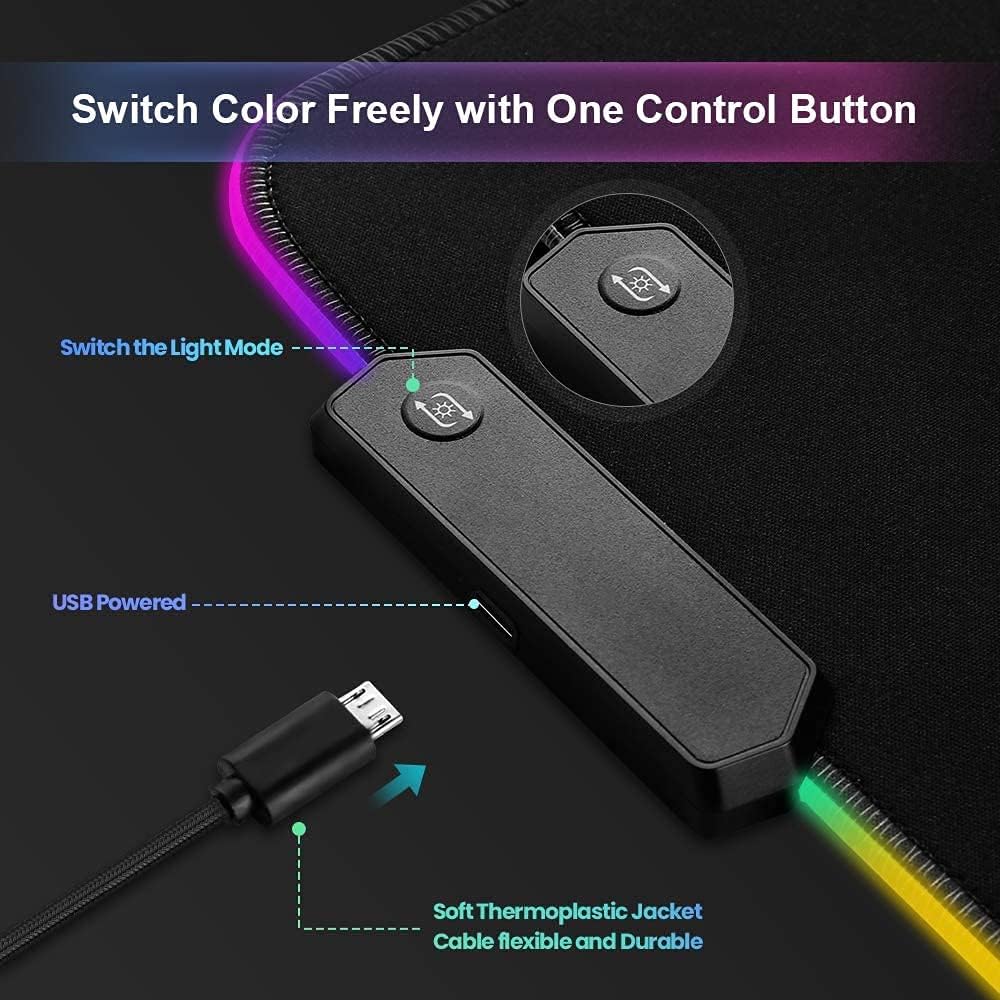 RGB Gaming Mouse Pad 90x40cm with LED Edge - AHW Store