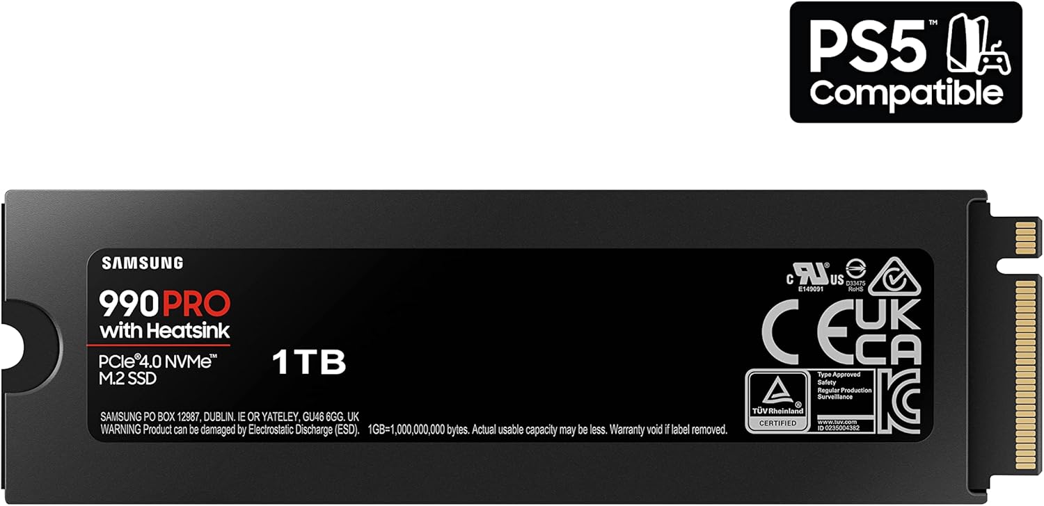 Samsung 990 Pro 1TB With Heatsink PCIe 4.0 Nvme M.2 SSD - AHW Store