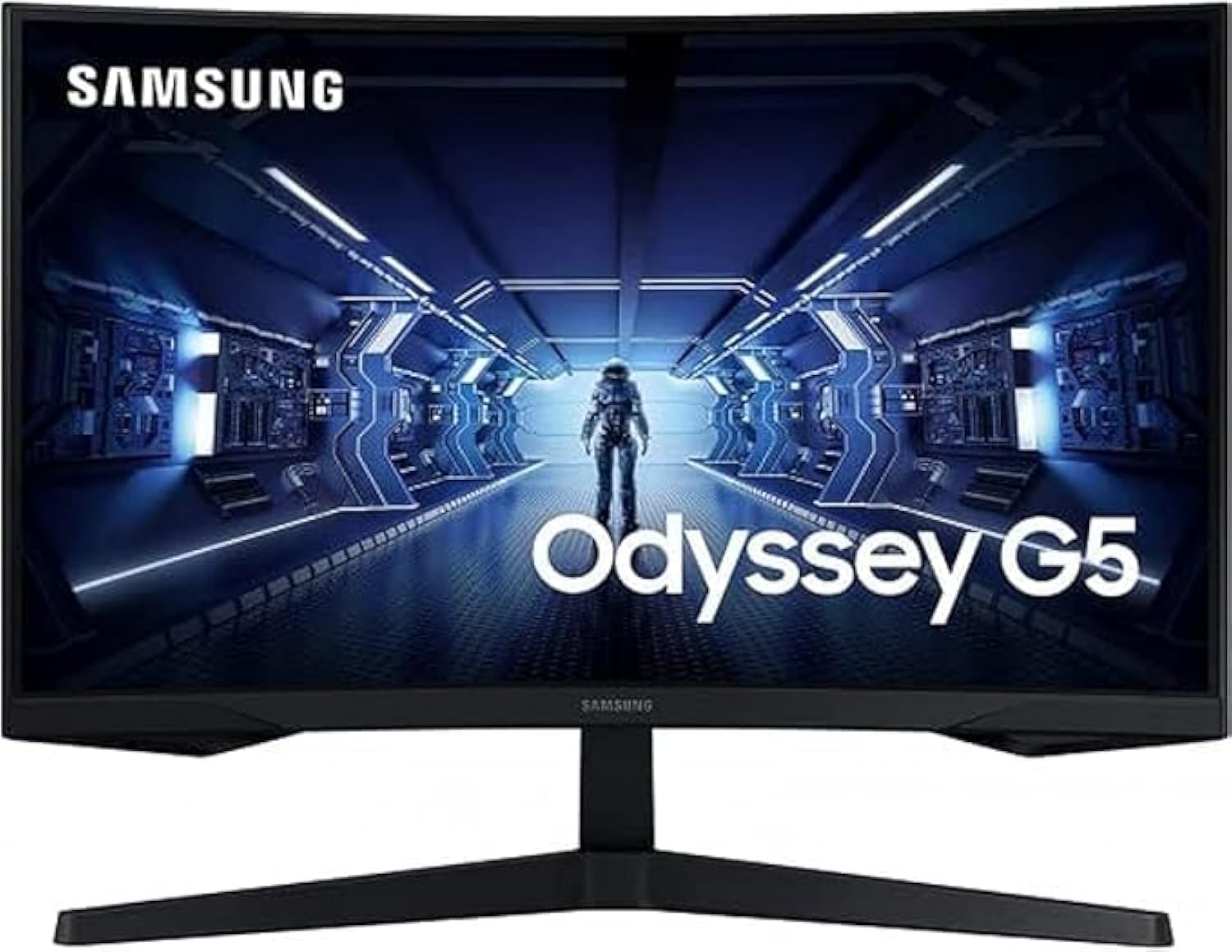 Samsung Odyssey G55C Curved Gaming Monitor Front View (27-Inch)